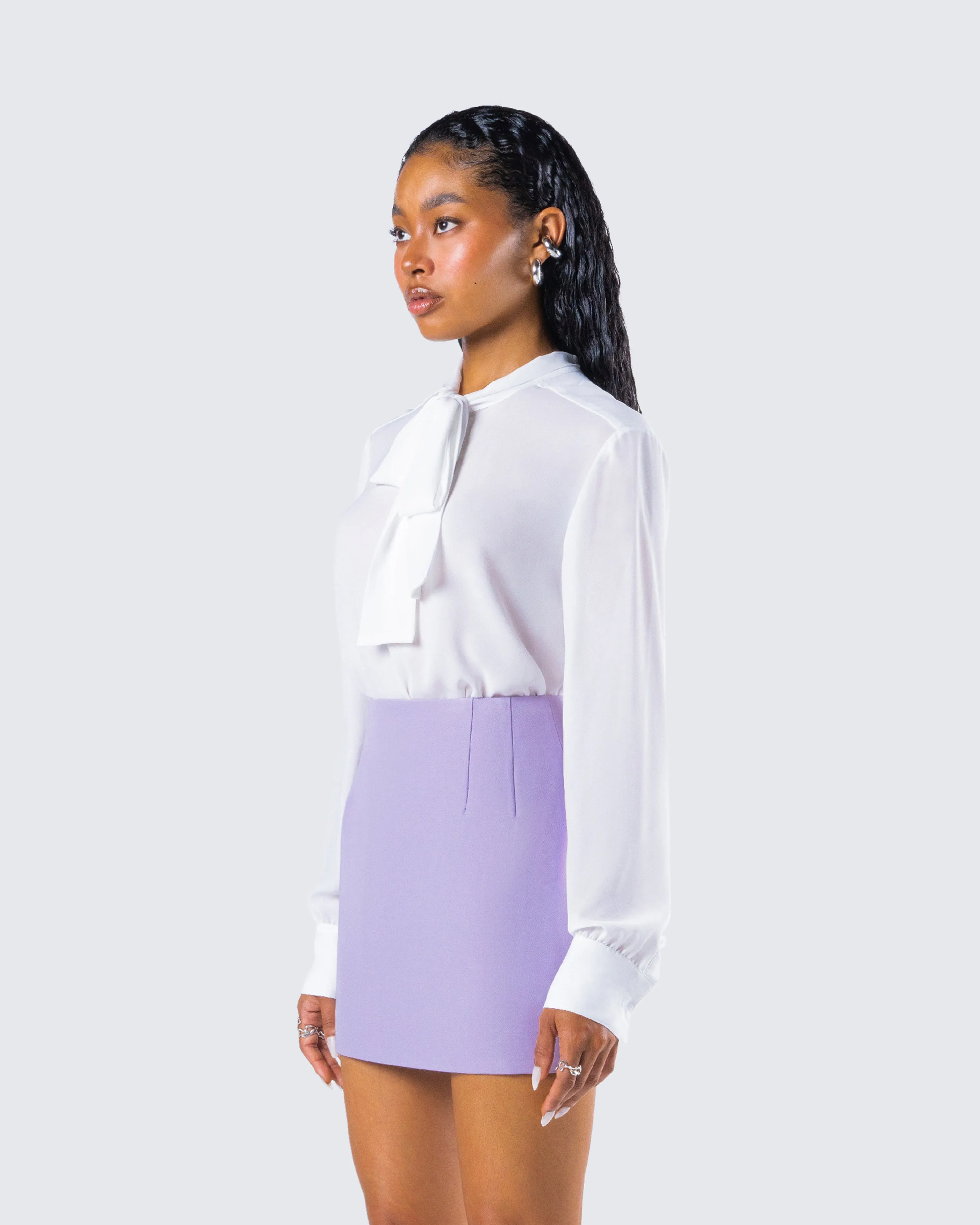 Maia White Pussy Bow Blouse sold by Finesse product image thumbnail 5