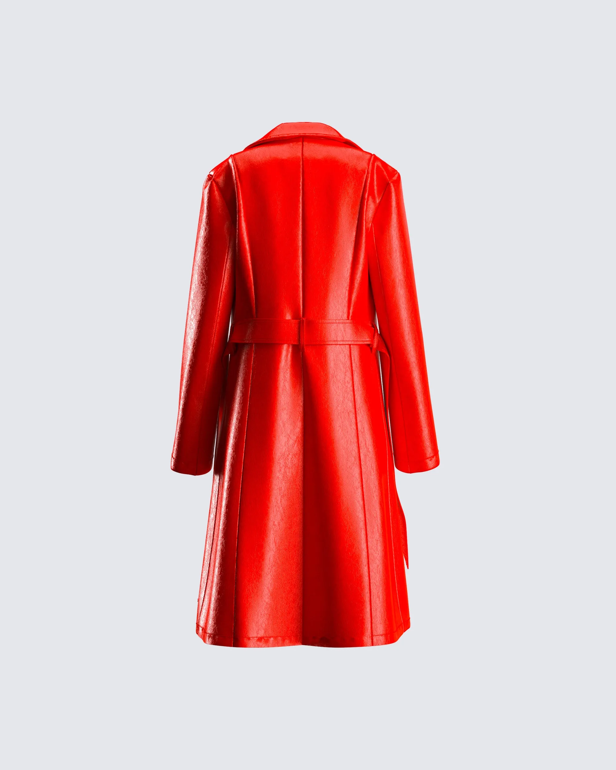 Nadja Red Vegan Leather Coat sold by Finesse product image thumbnail 3