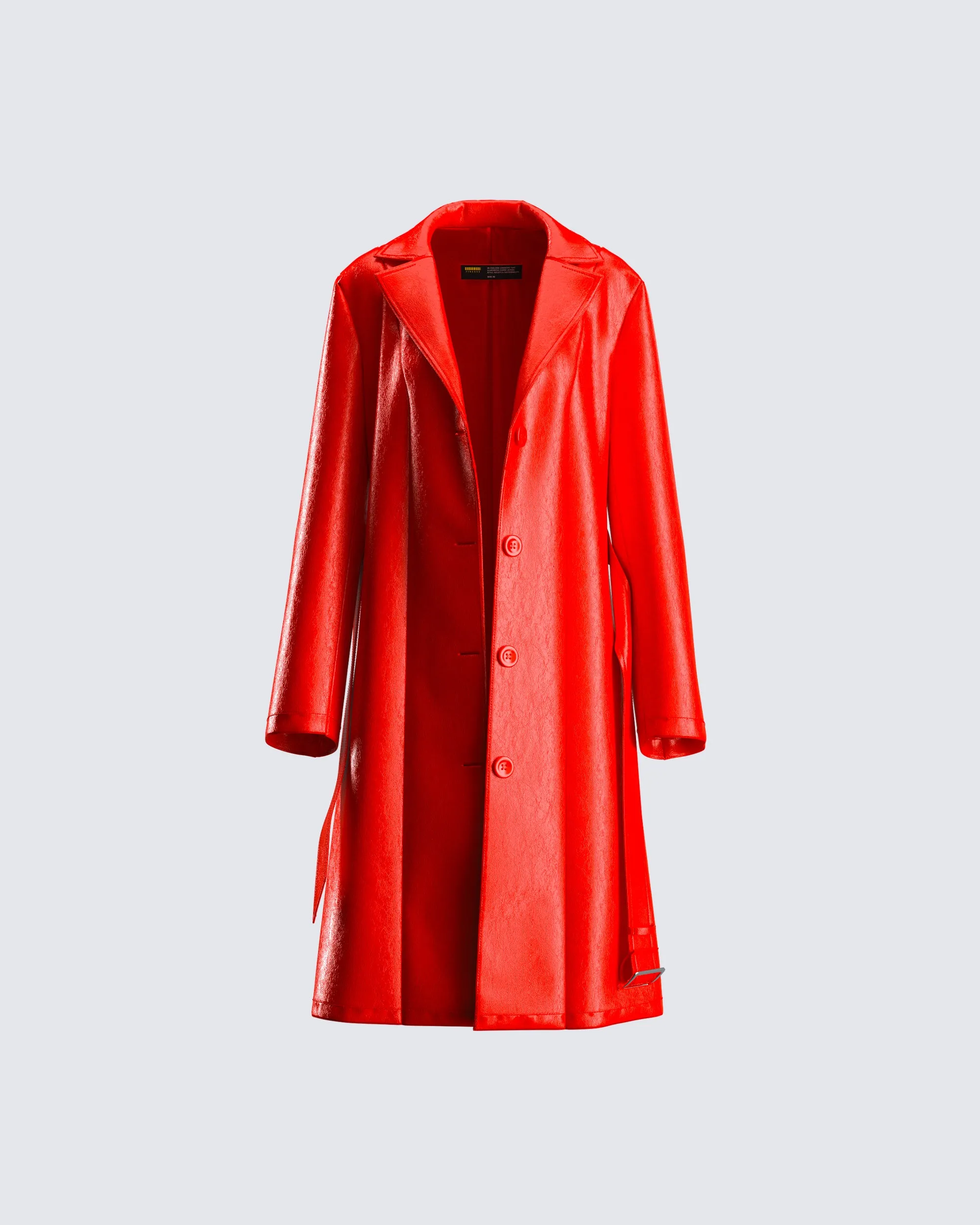 Nadja Red Vegan Leather Coat sold by Finesse