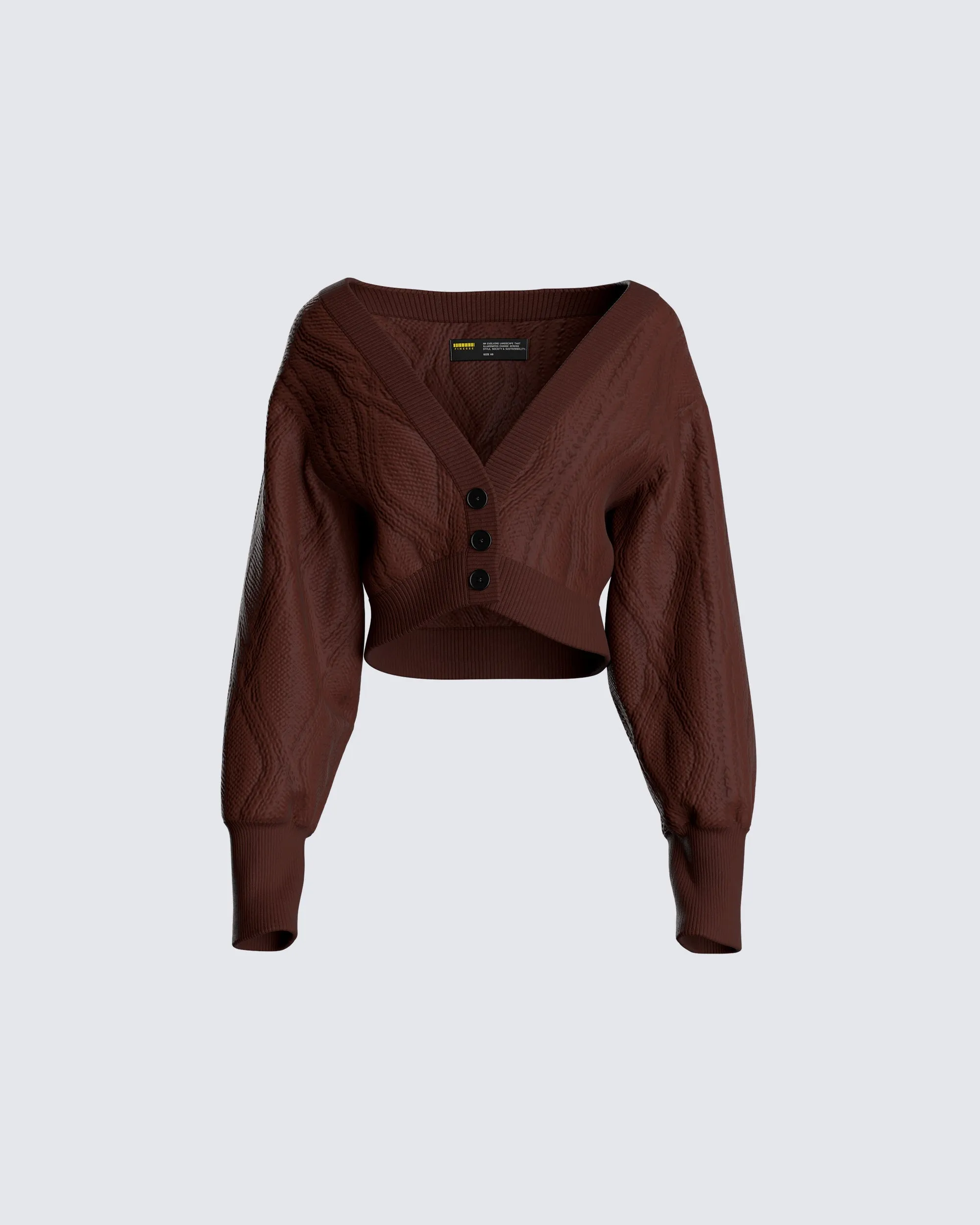 Maggie Brown Cable Knit Cardigan sold by Finesse