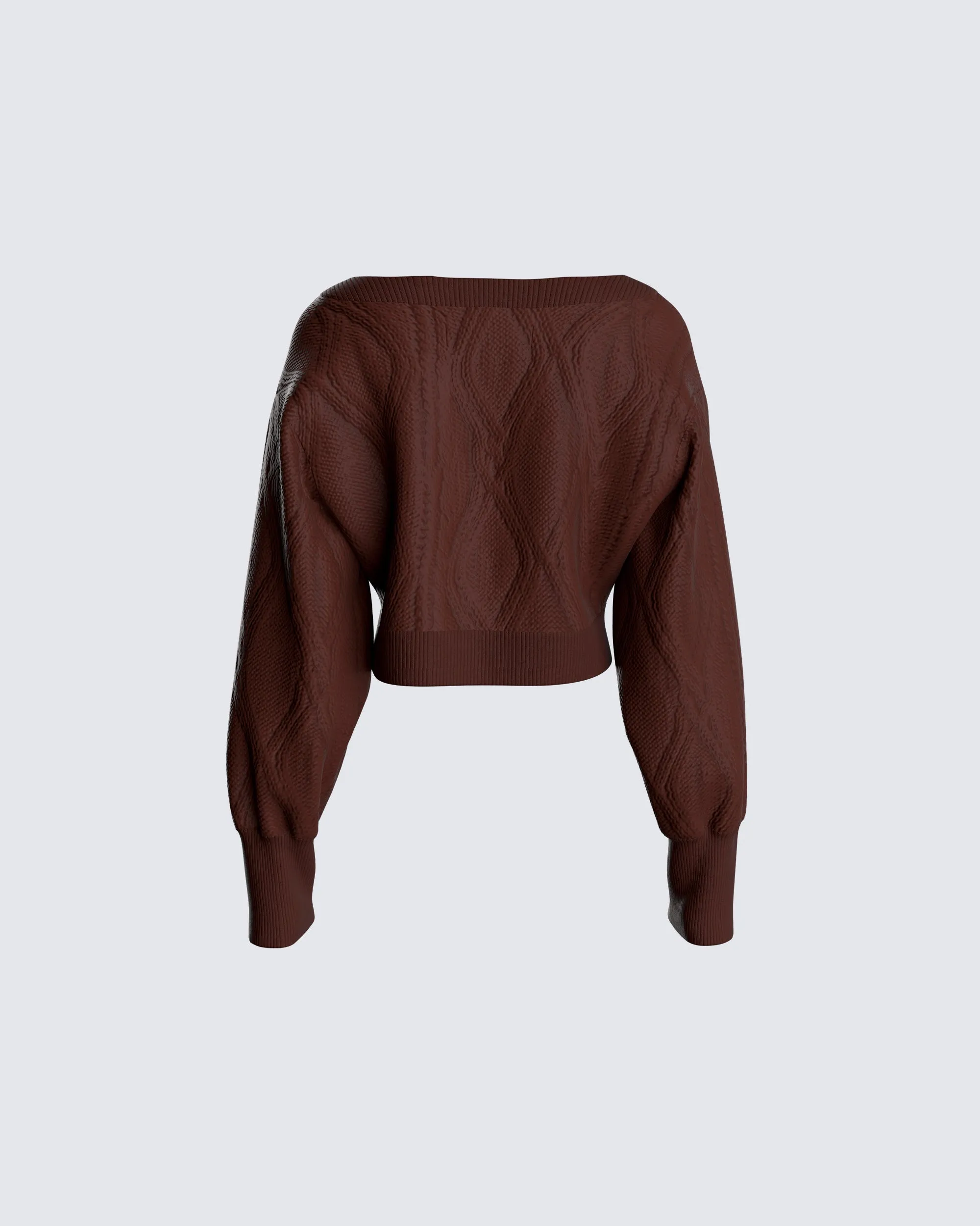 Maggie Brown Cable Knit Cardigan sold by Finesse product image thumbnail 3