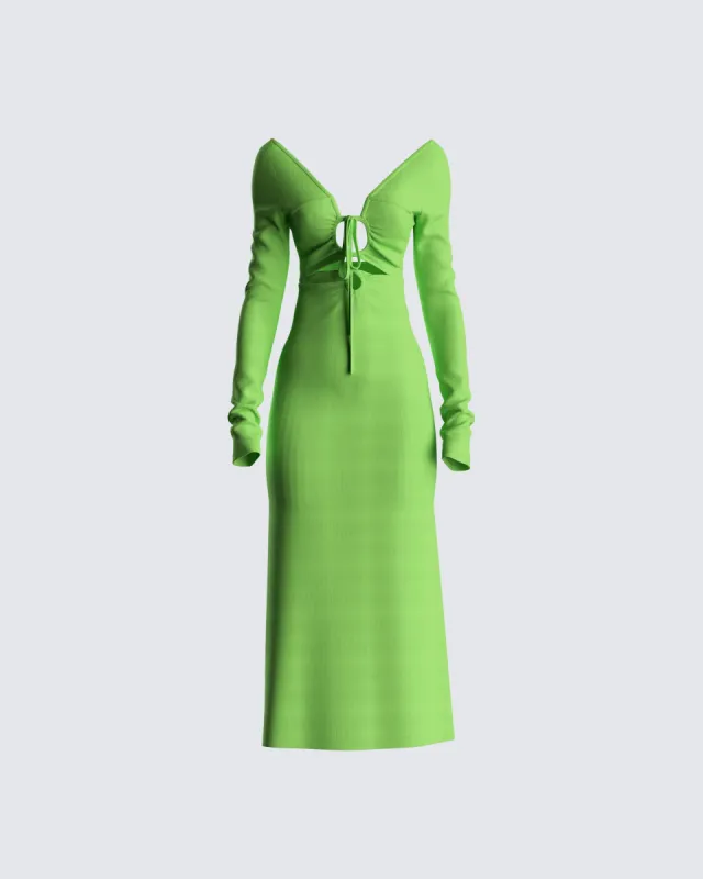Esme Ribbed Jersey Long Sleeve Midi Dress sold by Finesse