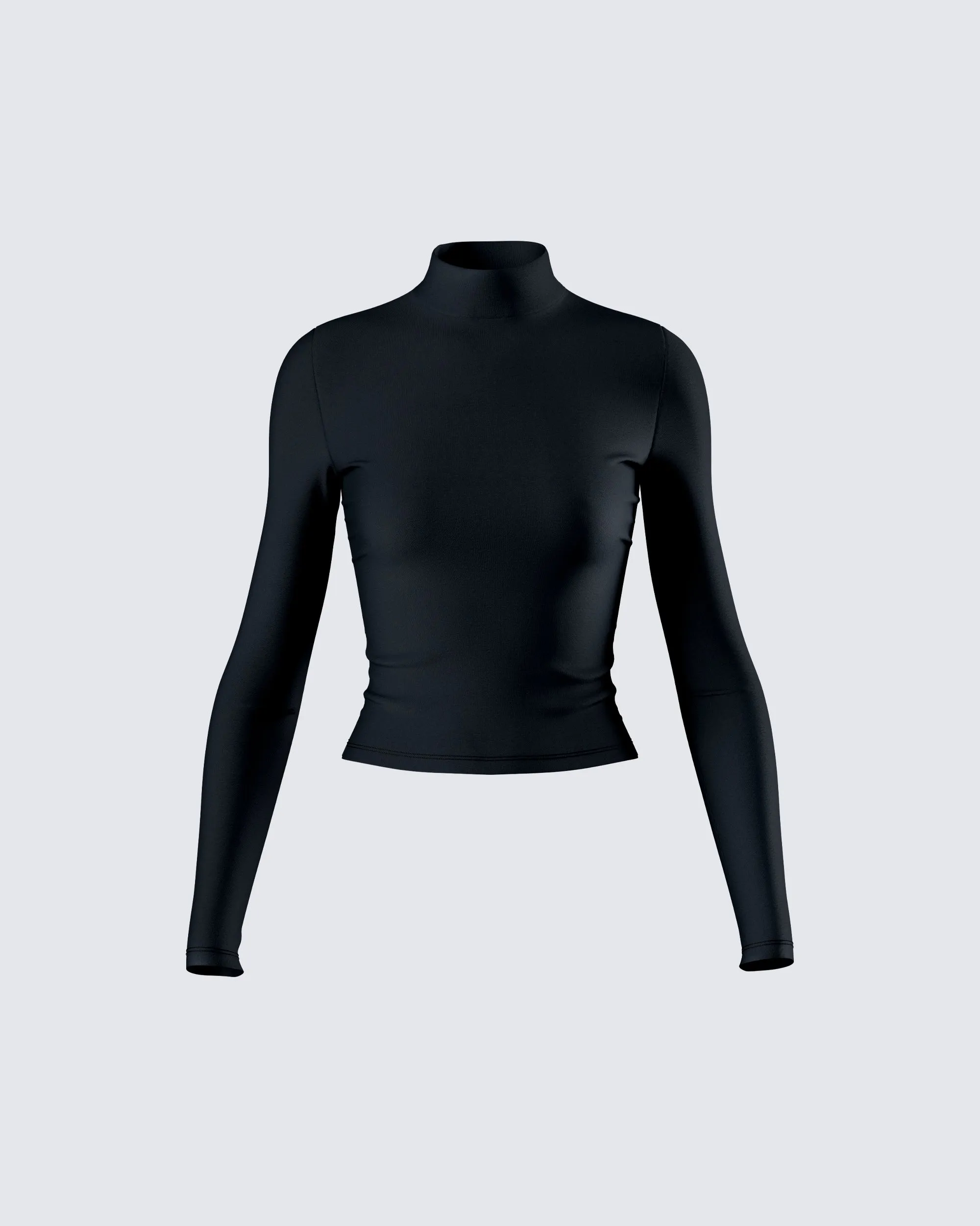 Tana Black Mockneck Top sold by Finesse