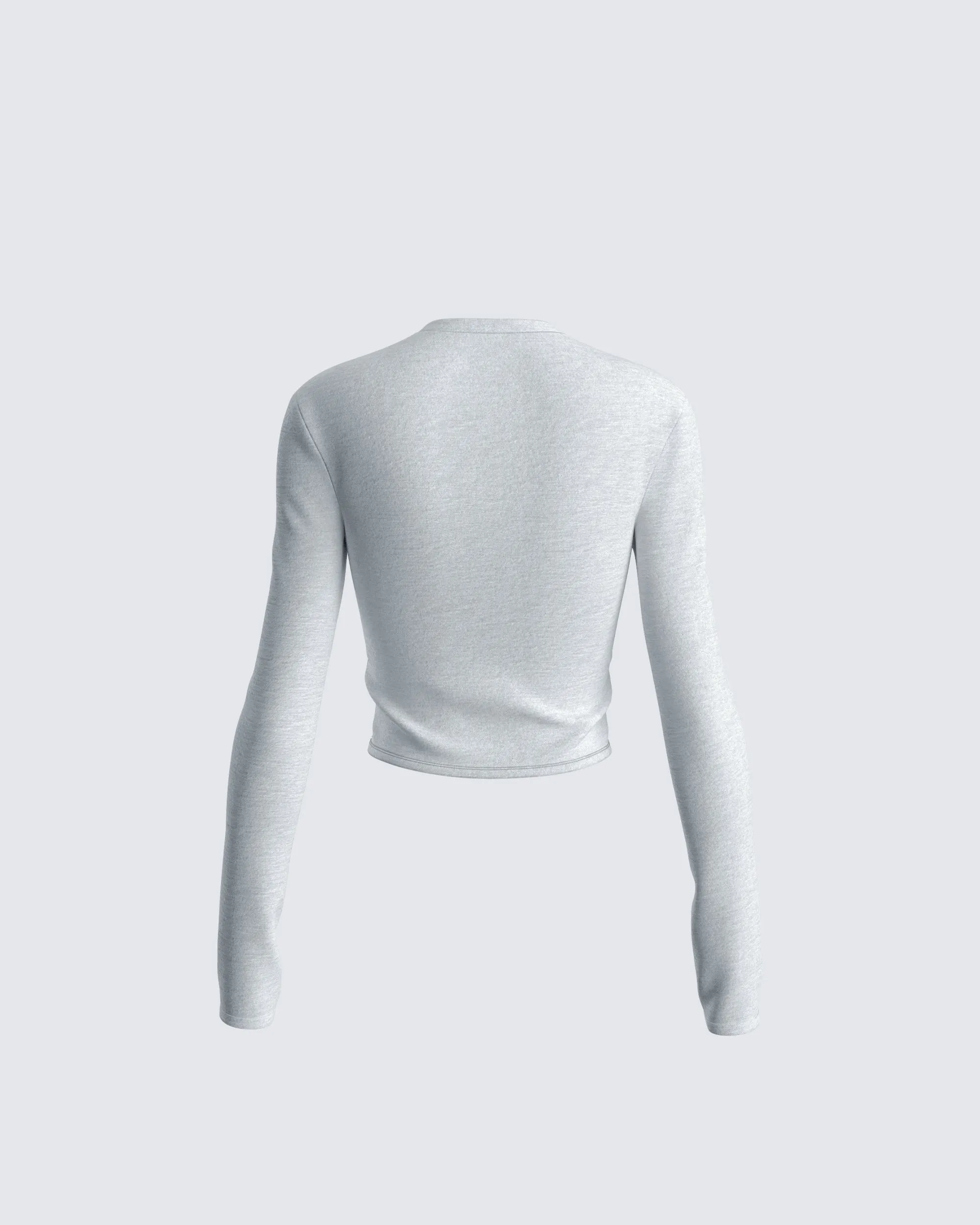 Noam Heather Grey Long Sleeve Top sold by Finesse product image thumbnail 3