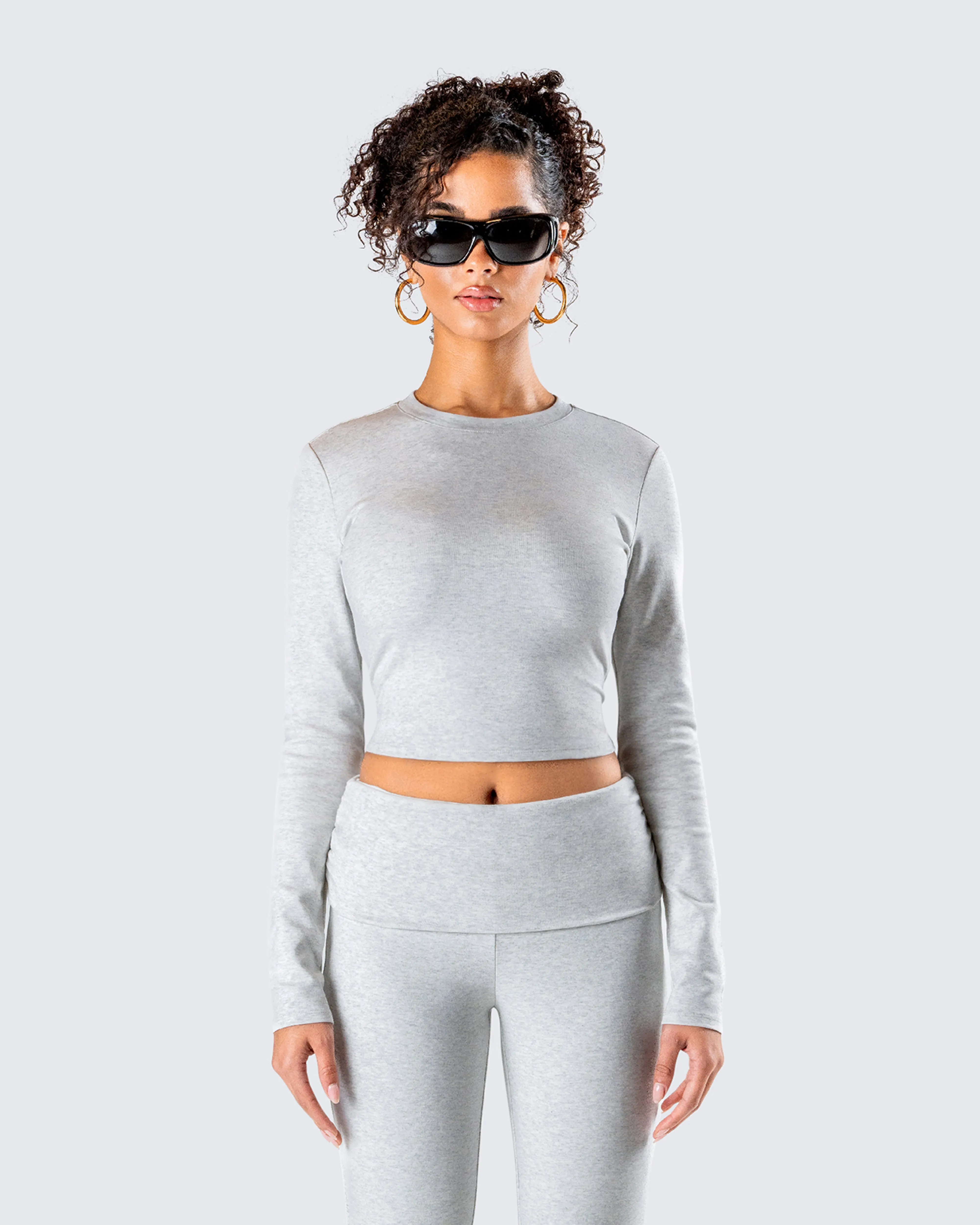 Noam Heather Grey Long Sleeve Top sold by Finesse product image thumbnail 4
