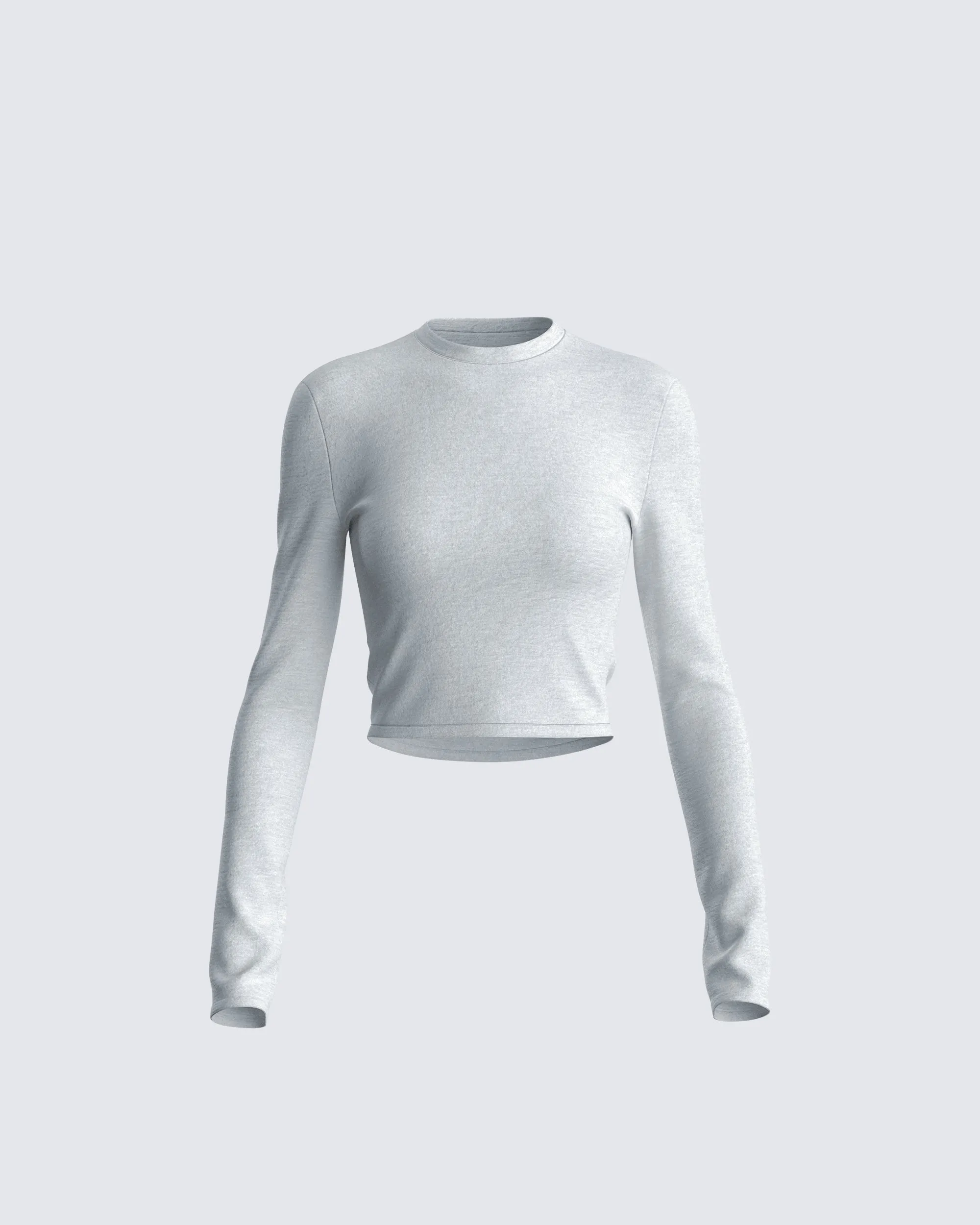 Noam Heather Grey Long Sleeve Top sold by Finesse