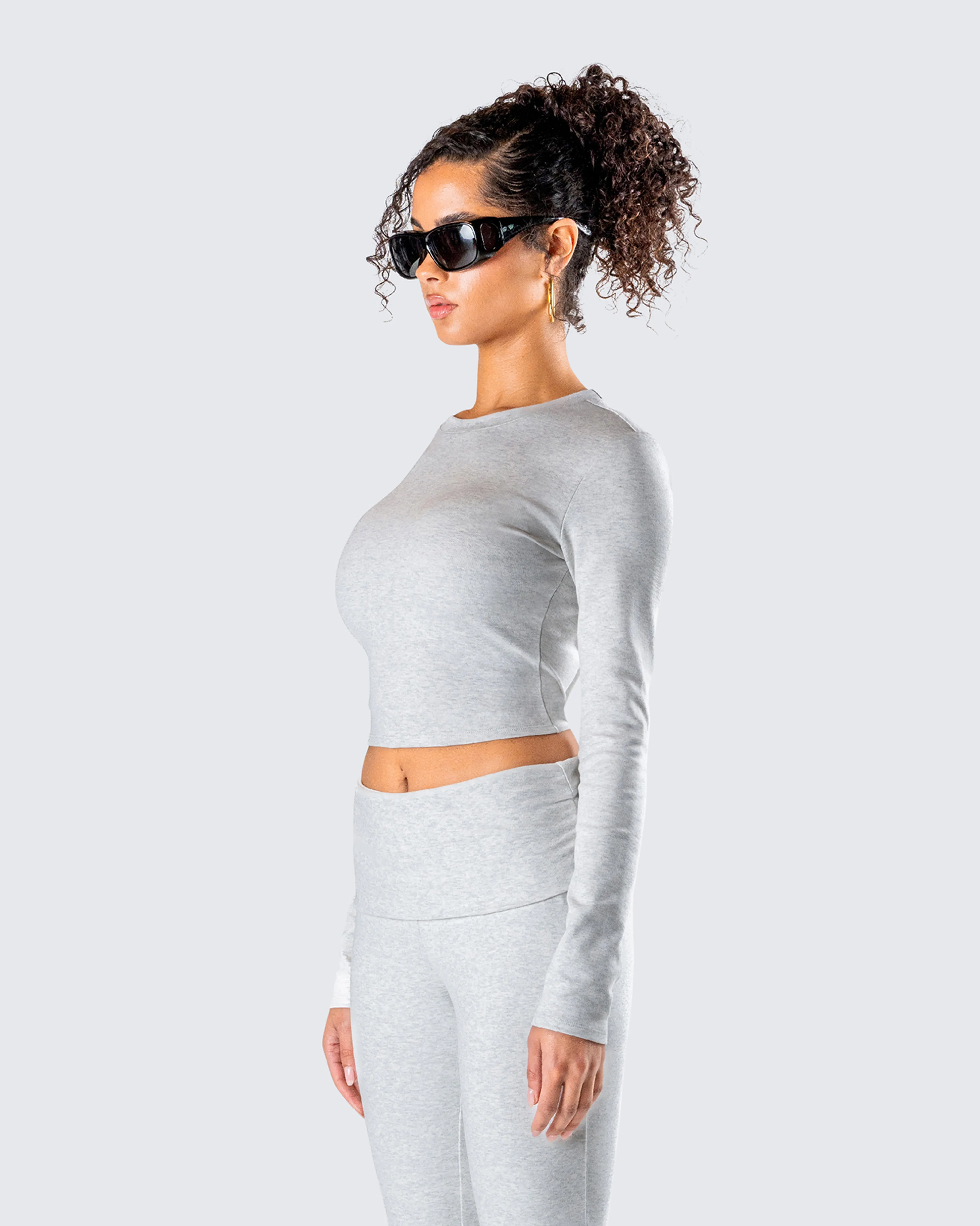 Noam Heather Grey Long Sleeve Top sold by Finesse product image thumbnail 5