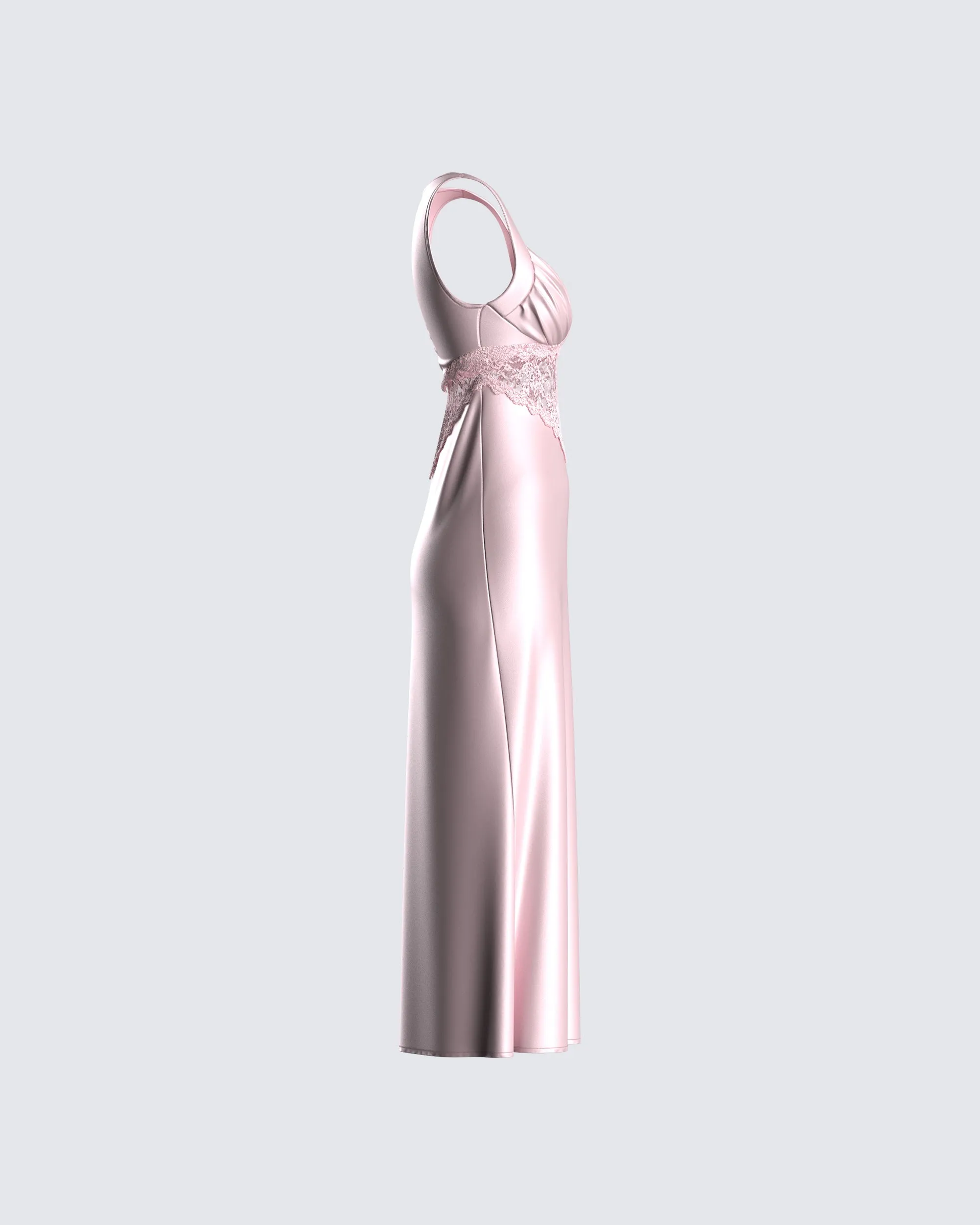 Saba Pink Satin Lace Midi Dress sold by Finesse product image thumbnail 2