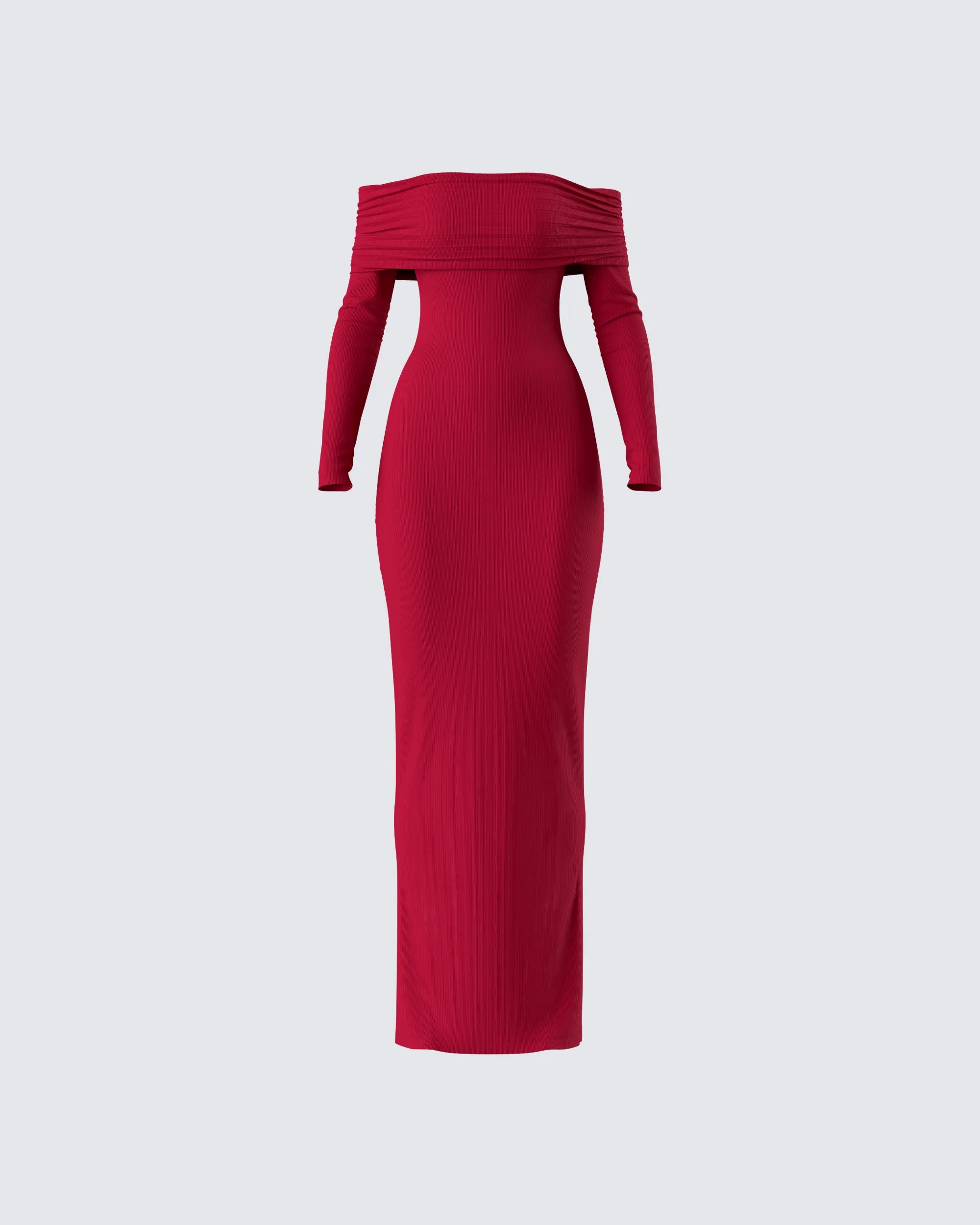 Kyan Burgundy Off Shoulder Maxi Dress sold by Finesse