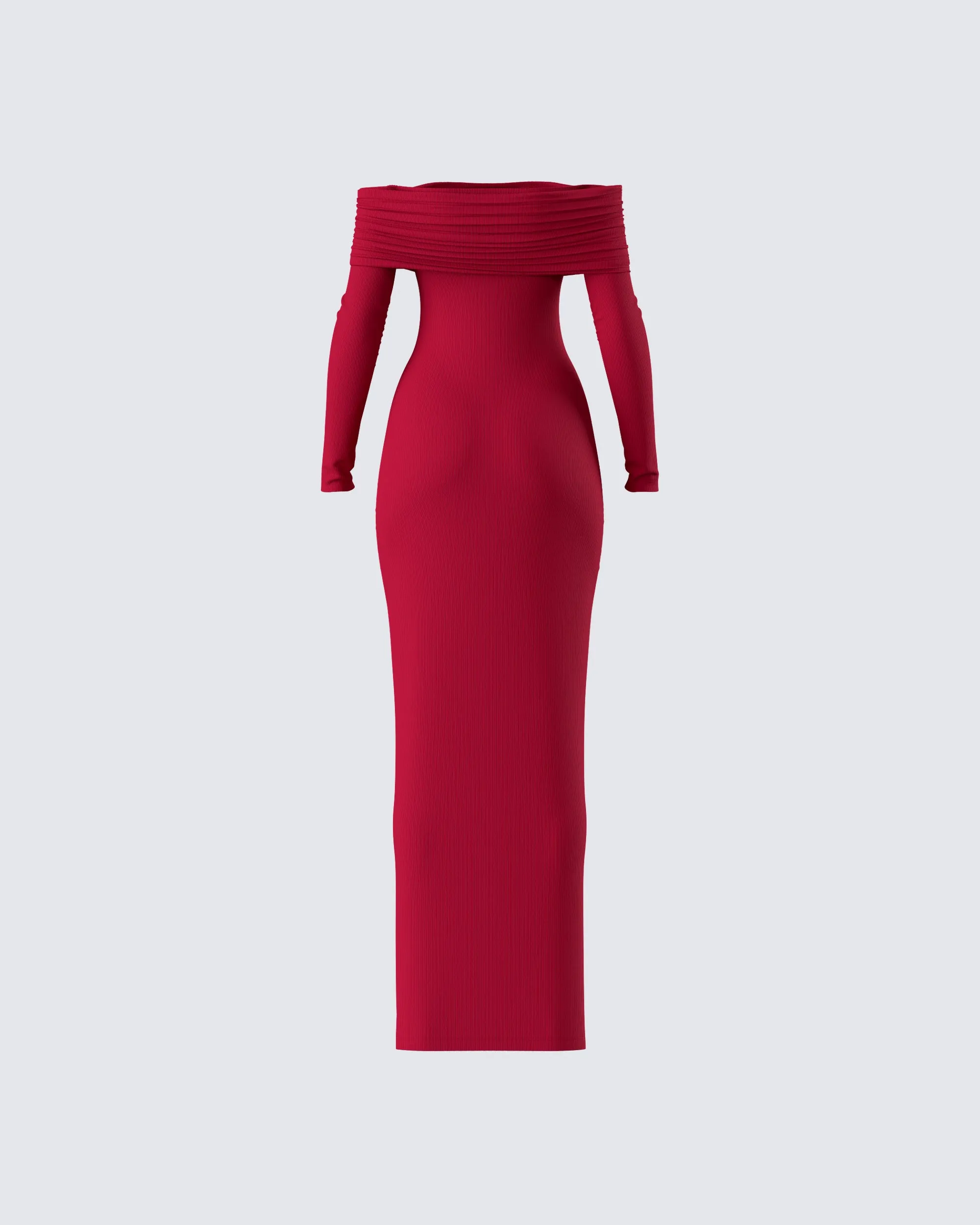 Kyan Burgundy Off Shoulder Maxi Dress sold by Finesse product image thumbnail 3