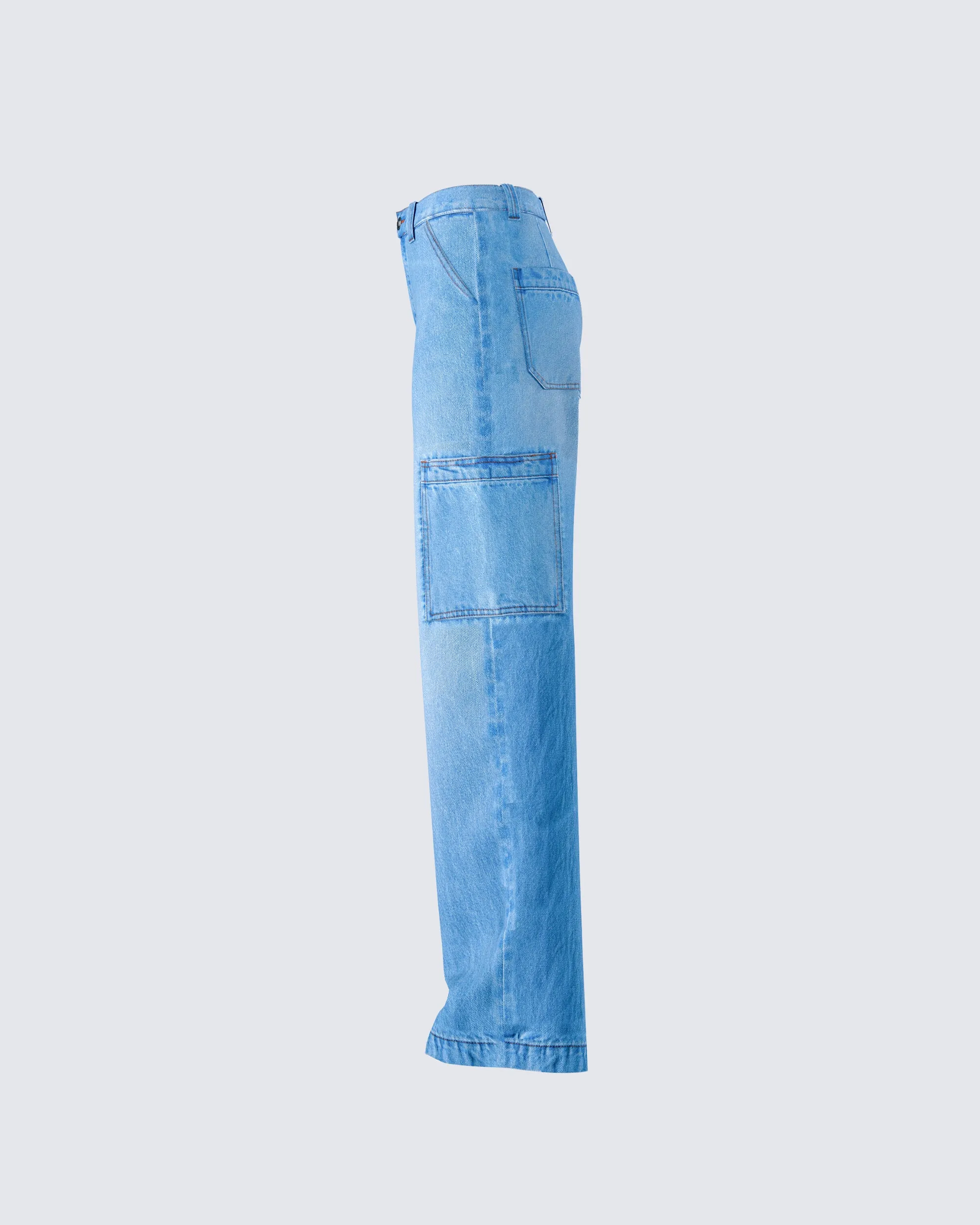 Blossom Blue Cargo Denim Pant sold by Finesse product image thumbnail 2