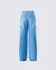 Blossom Blue Cargo Denim Pant sold by Finesse