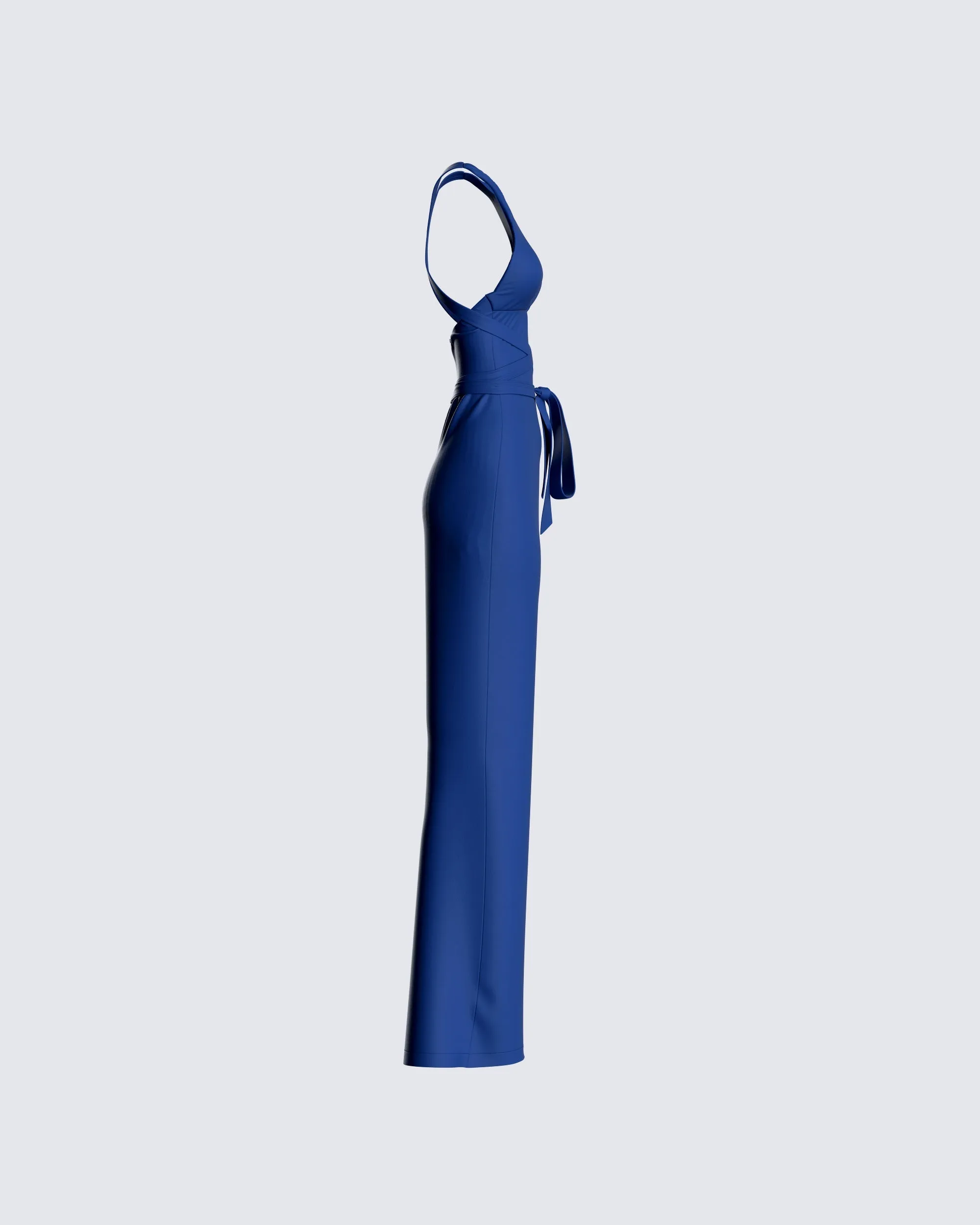 Valentina Blue Halter Jumpsuit sold by Finesse product image thumbnail 2