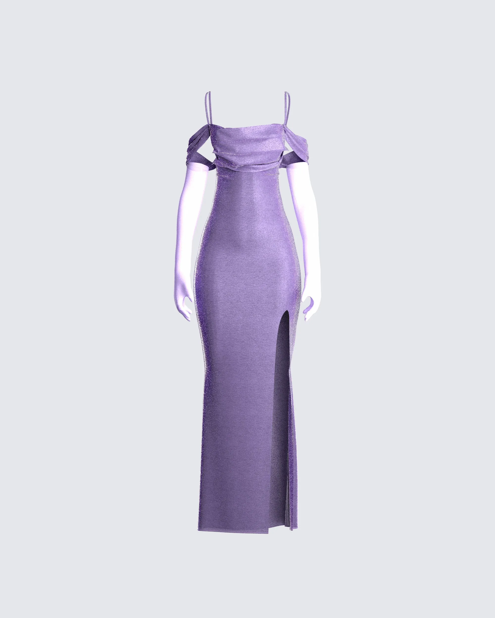 Tessa Purple Maxi Dress & Gloves sold by Finesse