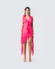 Christine Pink Ruffled Mini Dress sold by Finesse