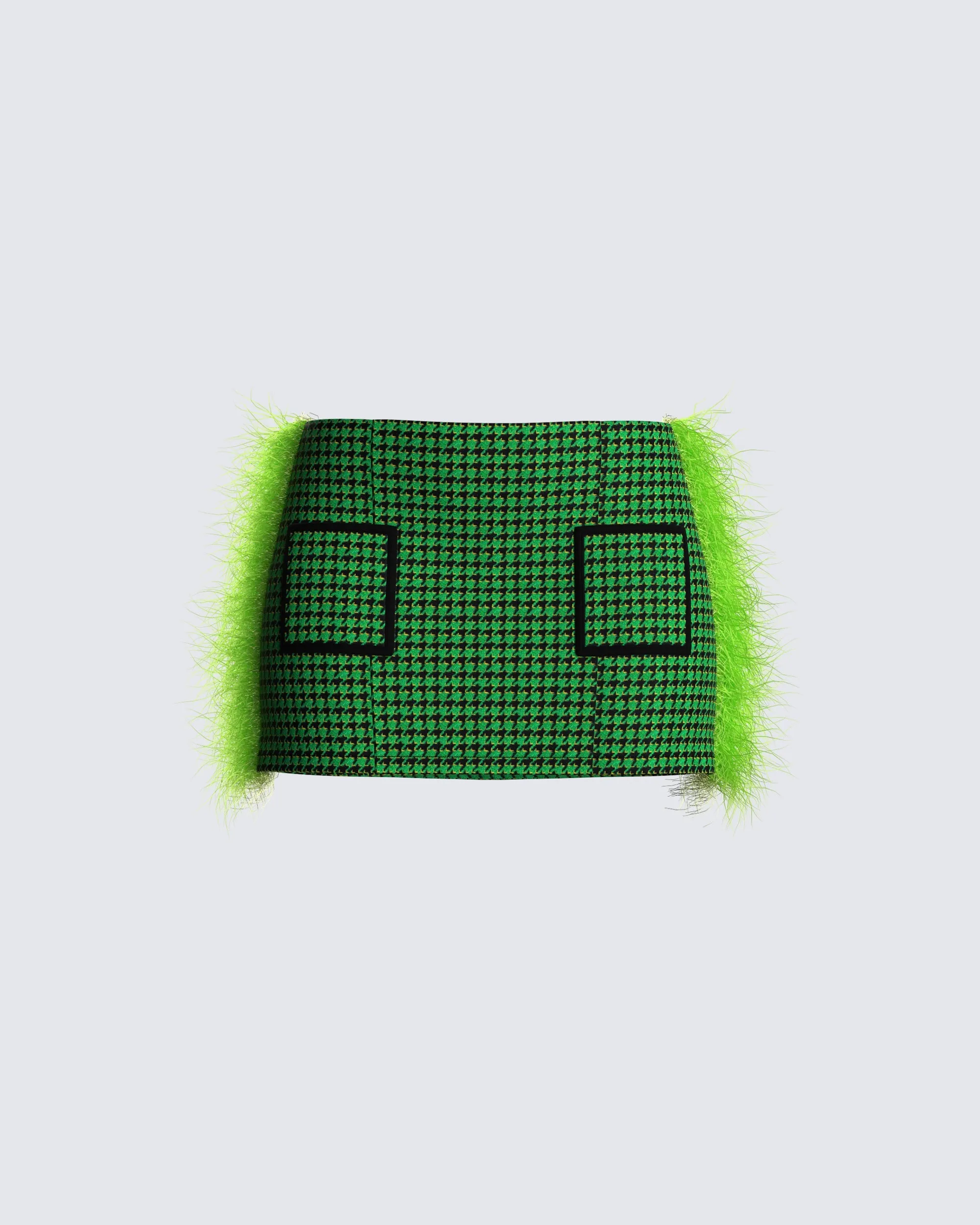 Misty Green Houndstooth Skirt sold by Finesse