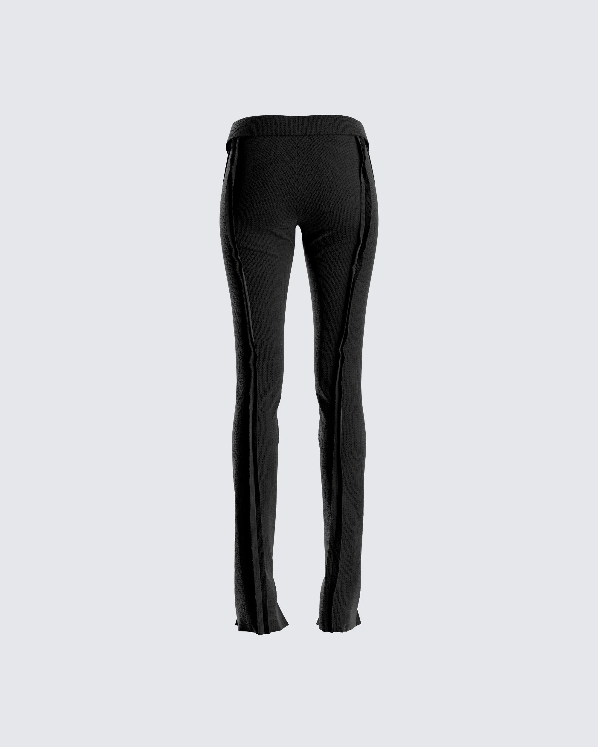 Iva Black Ribbed V Waist Pant sold by Finesse product image thumbnail 3