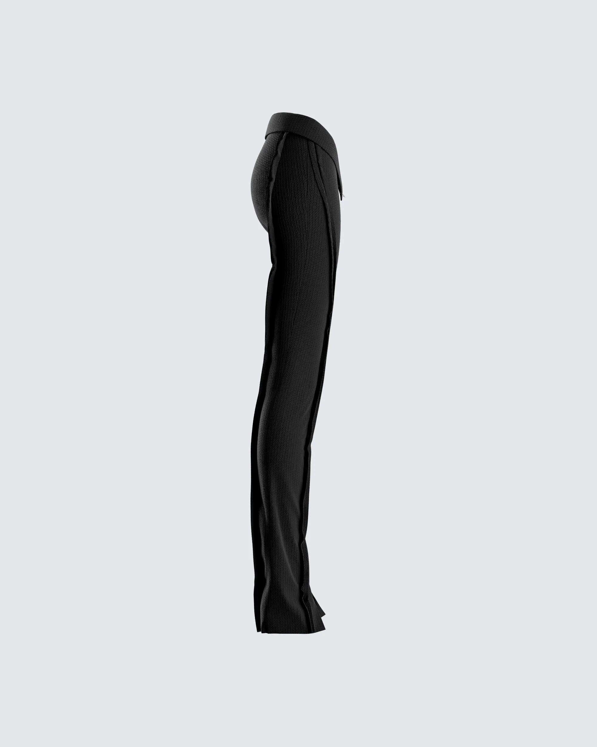 Iva Black Ribbed V Waist Pant sold by Finesse product image thumbnail 2