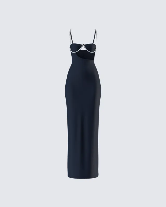 Yara Black Cut Out Maxi Dress sold by Finesse