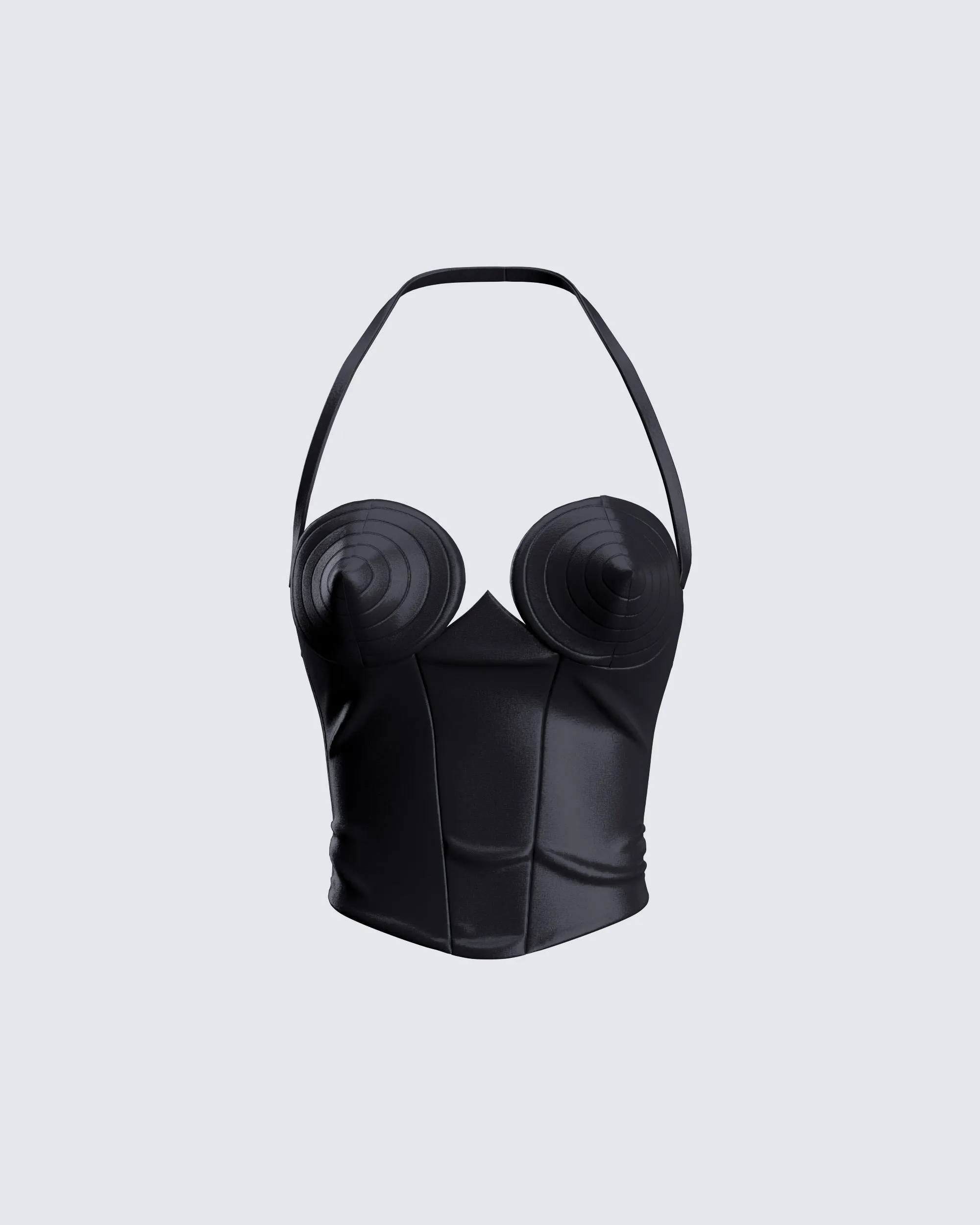 Badu Black Satin Bustier Top sold by Finesse