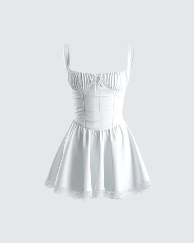 Brit White Poplin Mini Dress sold by Finesse