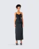Yan Black Lace Maxi Corset Dress sold by Finesse