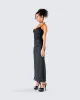Yan Black Lace Maxi Corset Dress sold by Finesse