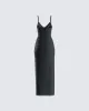 Yan Black Lace Maxi Corset Dress sold by Finesse