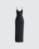 Yan Black Lace Maxi Corset Dress sold by Finesse