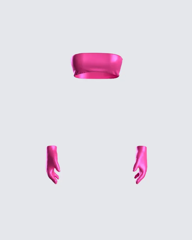 Lydia Magenta Top & Gloves sold by Finesse