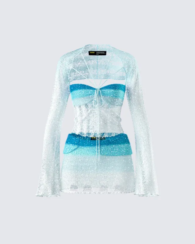 Vanessa Turquoise Sequin Set sold by Finesse