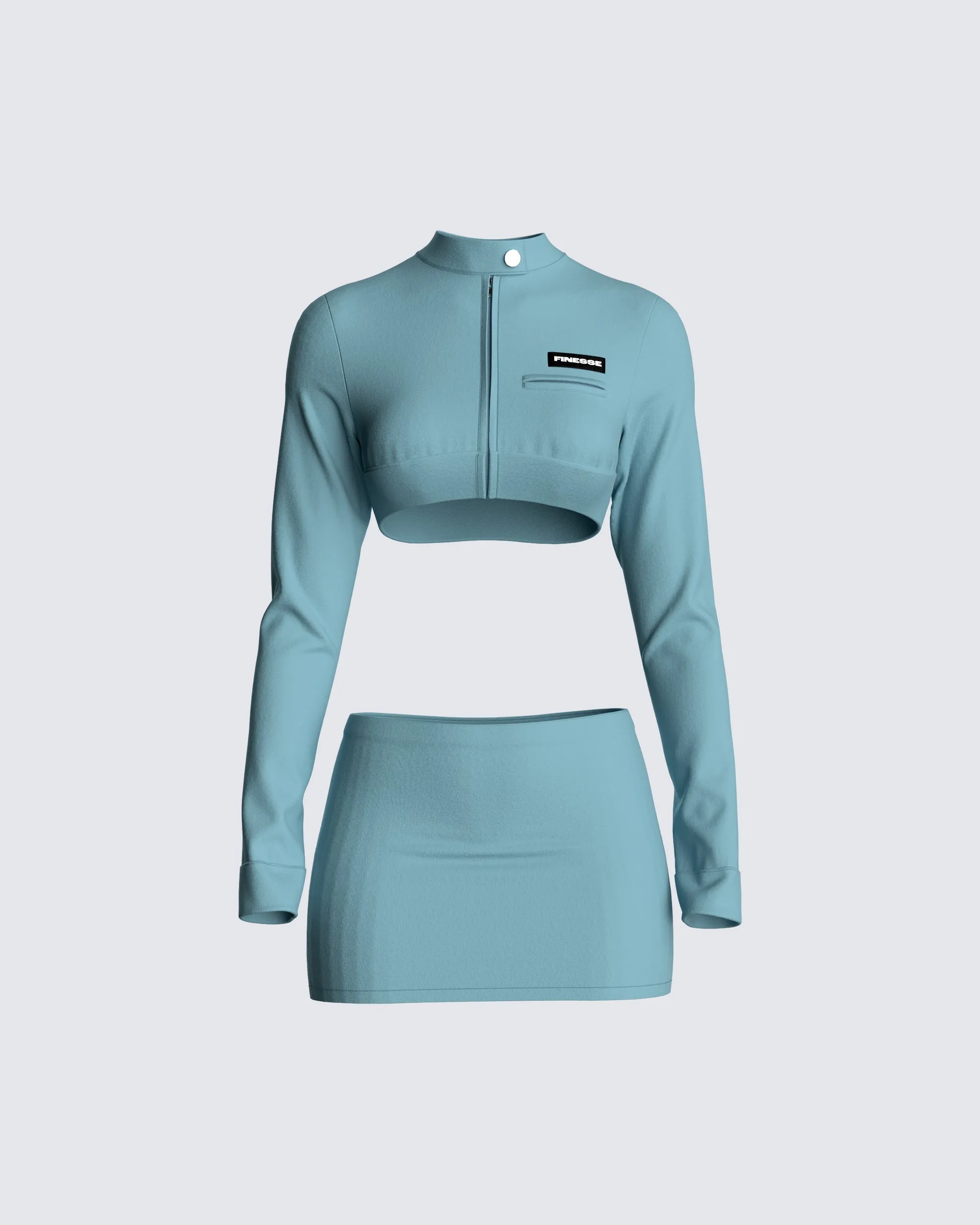 Jones Blue Top & Skirt Set sold by Finesse