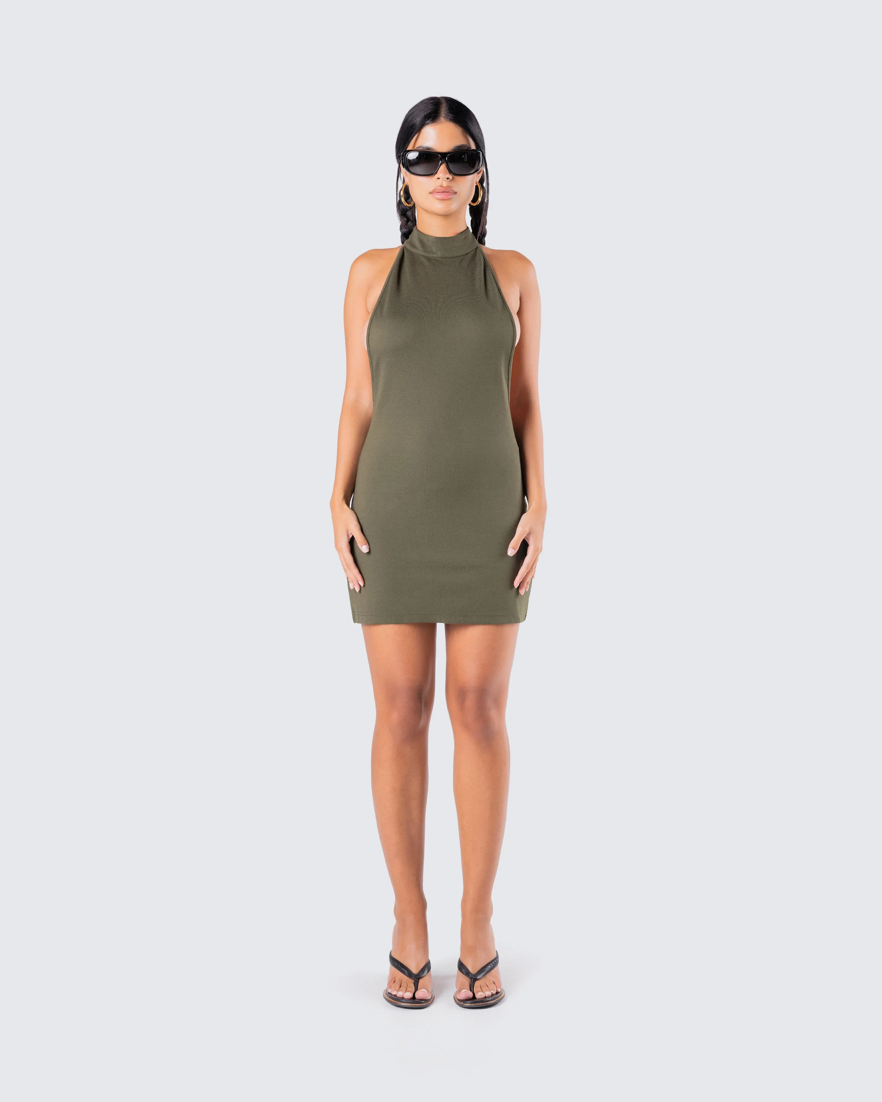 Jess Olive Halter Dress sold by Finesse product image thumbnail 4