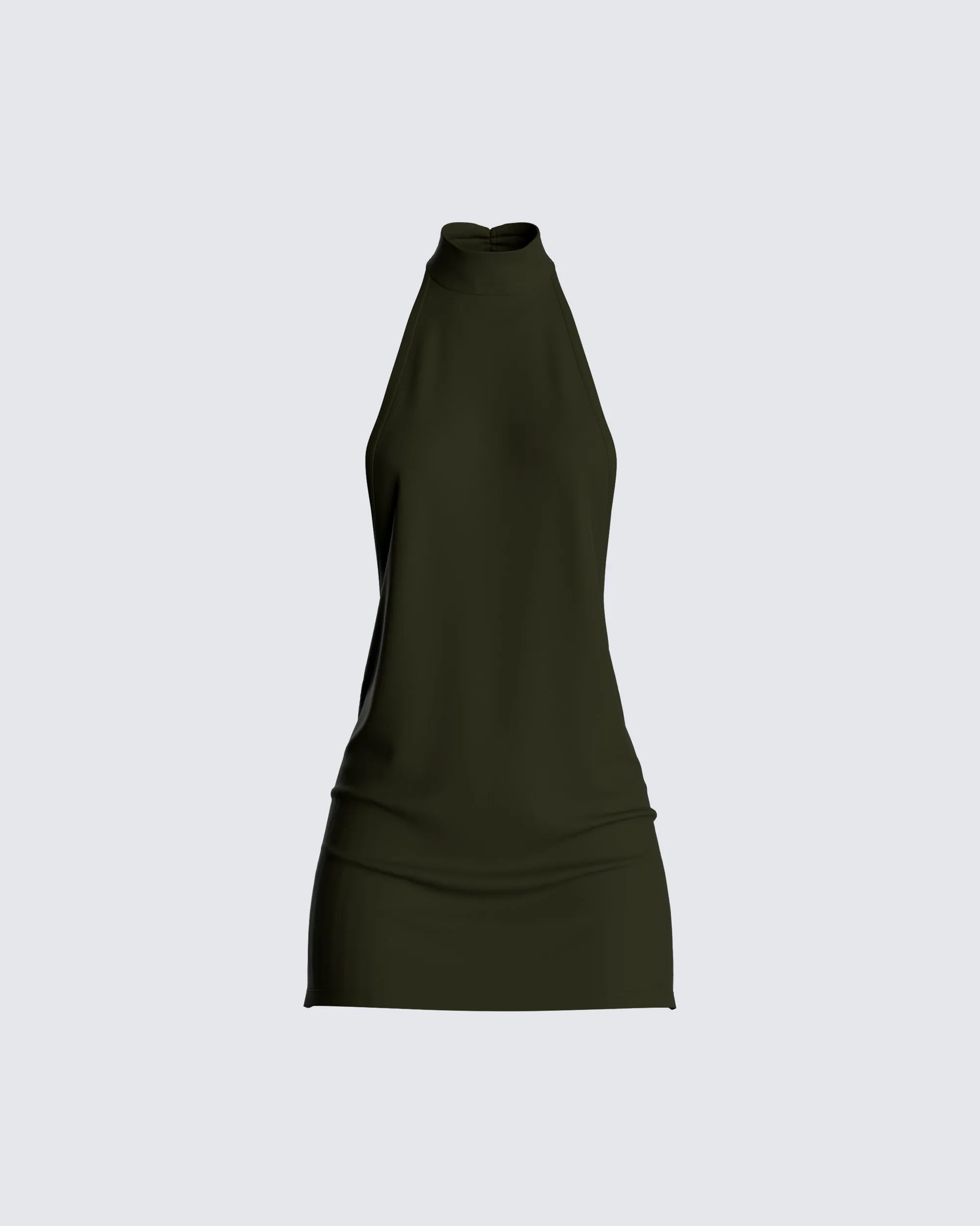 Jess Olive Halter Dress sold by Finesse