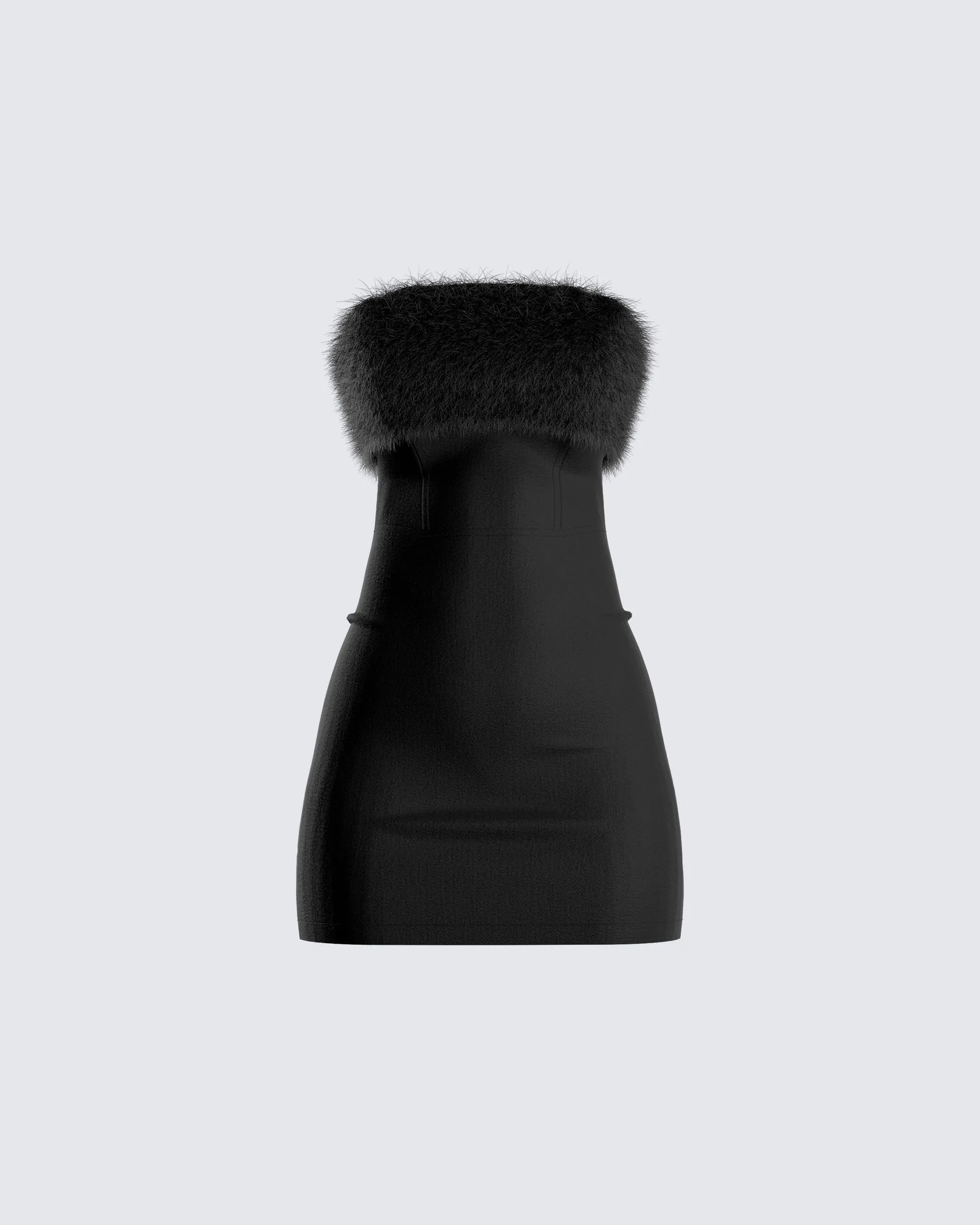 Hannah Fur Trim Mini Dress sold by Finesse