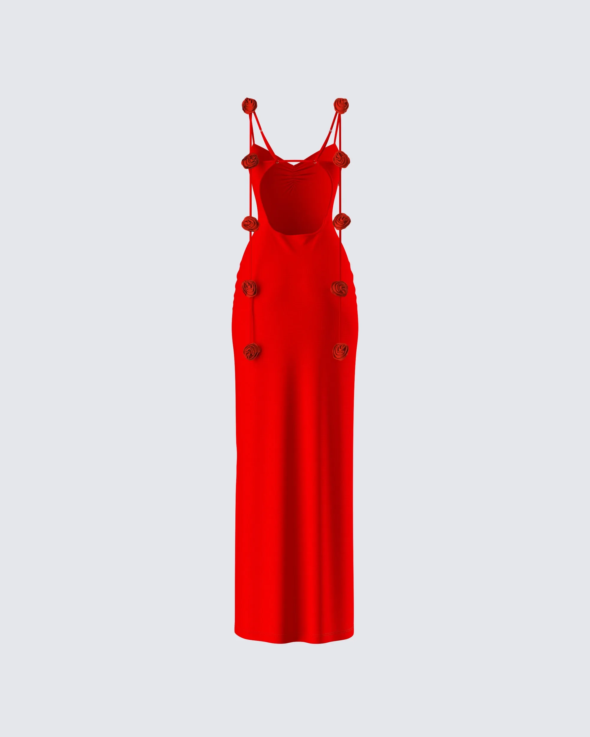 Cordelia Red Rosette Maxi Dress sold by Finesse product image thumbnail 3
