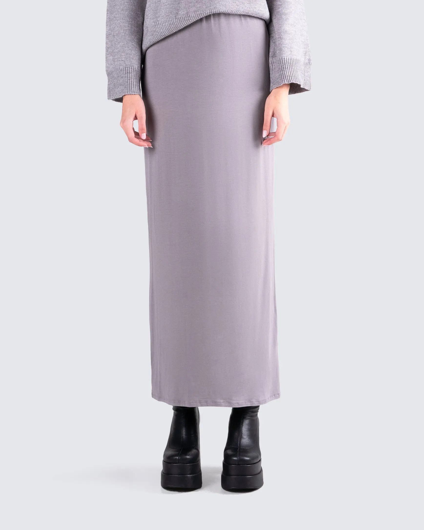 Angela Grey Jersey Maxi Skirt sold by Finesse product image thumbnail 4