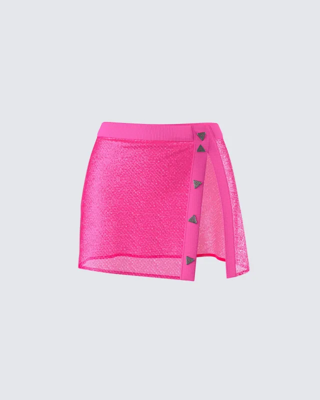 Irie Pink Sequin Mini Skirt sold by Finesse