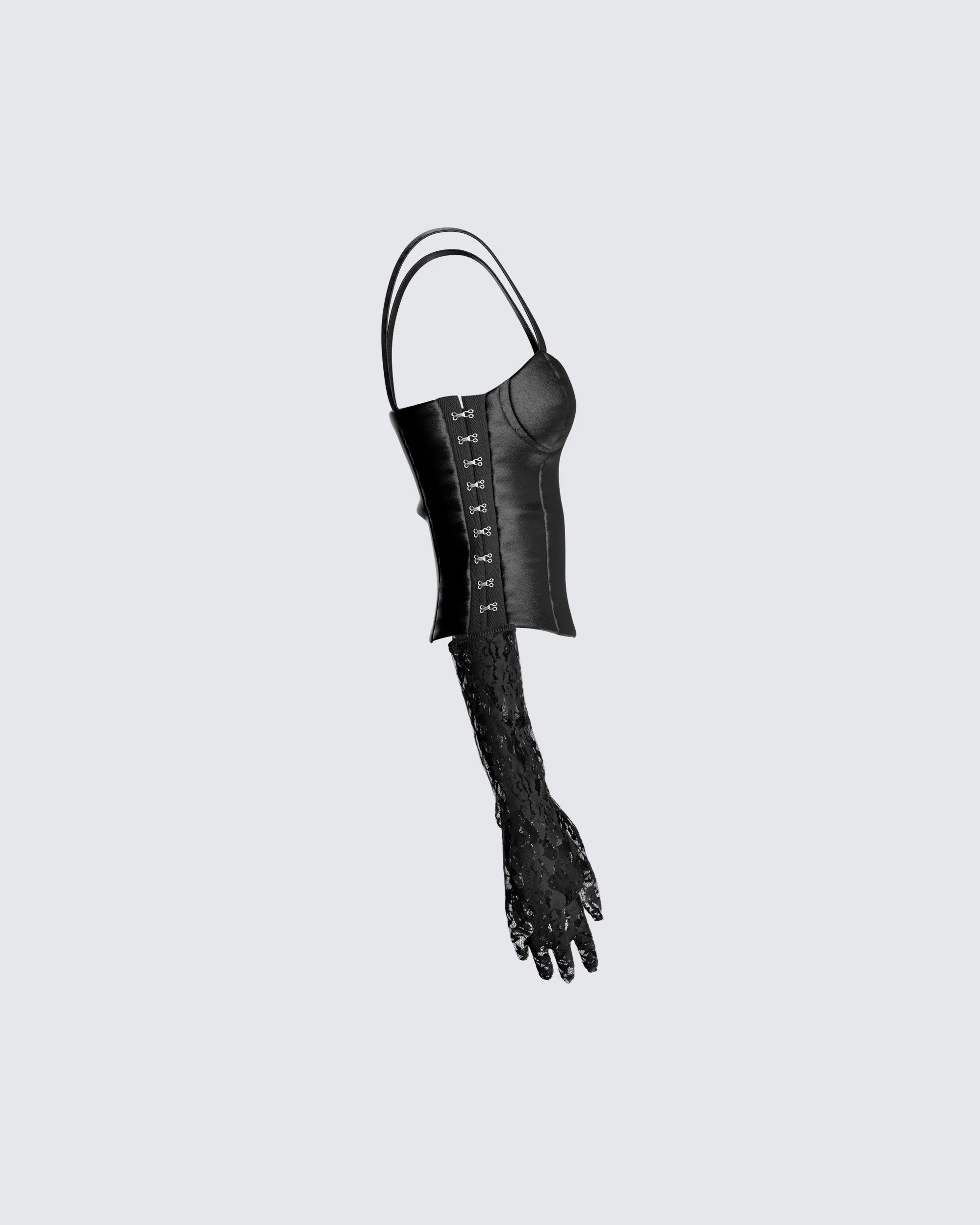 Beatrix Black Corset Top & Gloves sold by Finesse product image thumbnail 2