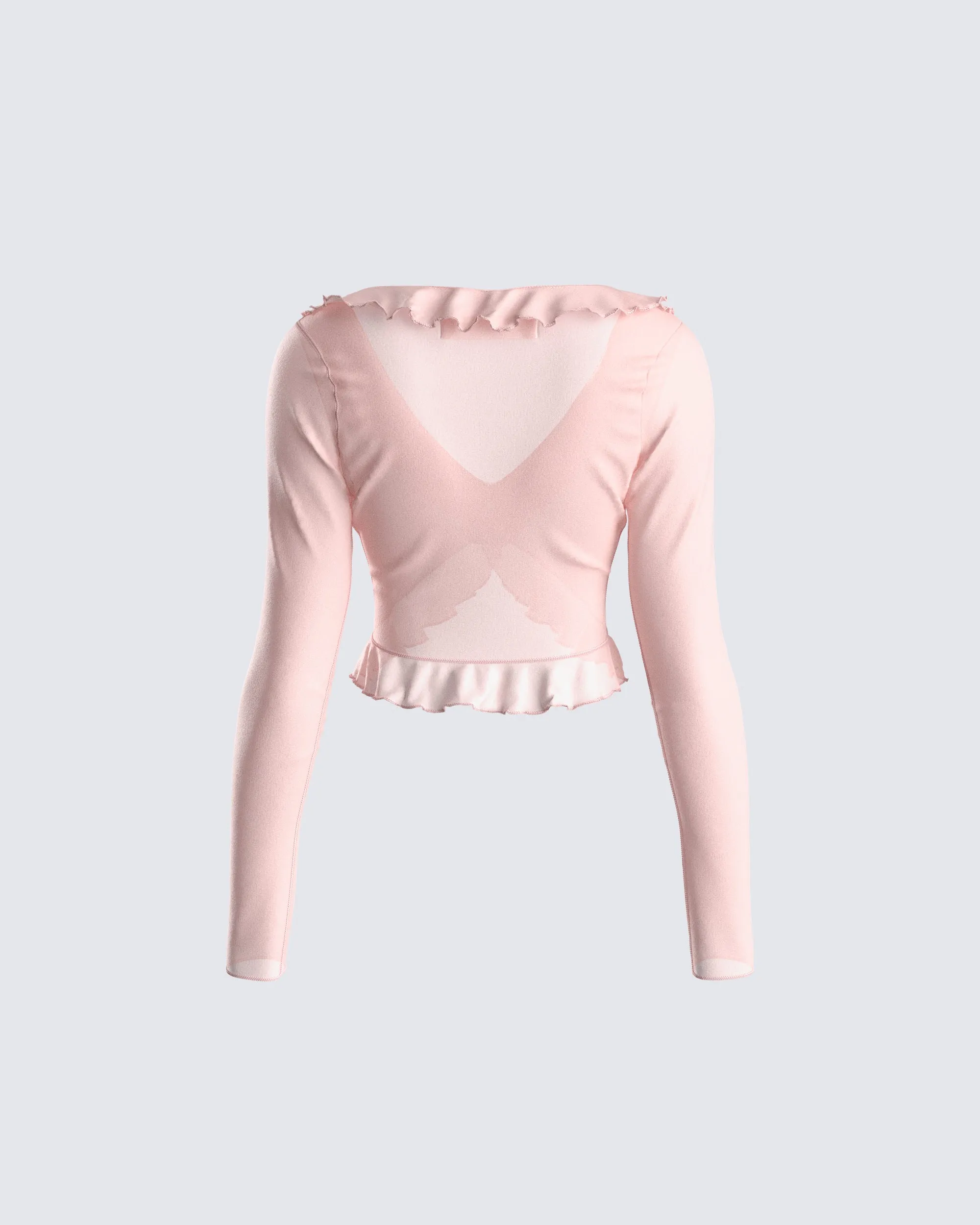 Marie Pink Mesh Long Sleeve Top sold by Finesse product image thumbnail 3