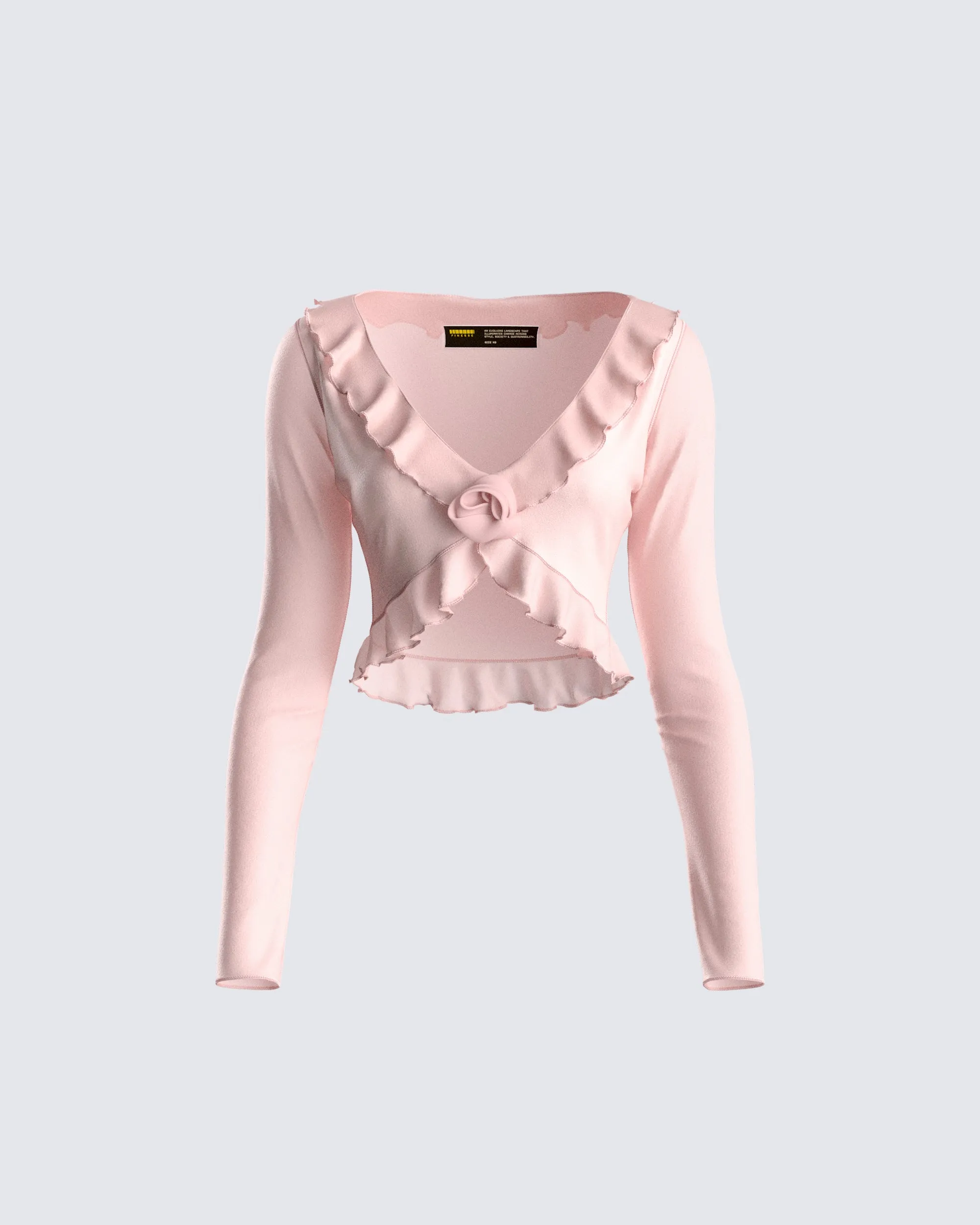 Marie Pink Mesh Long Sleeve Top sold by Finesse
