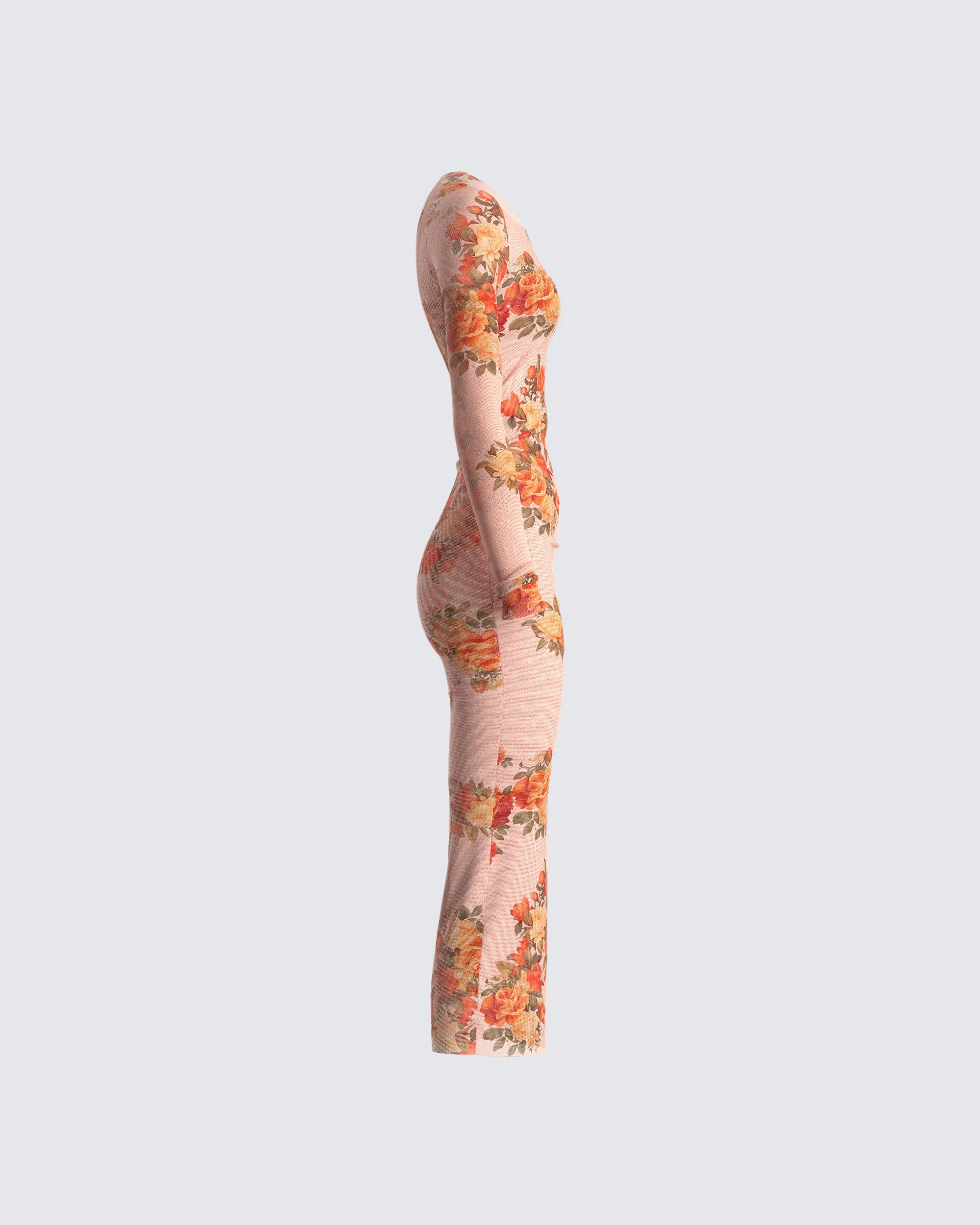 Gardenia Rose Print Mesh Midi Dress sold by Finesse product image thumbnail 2