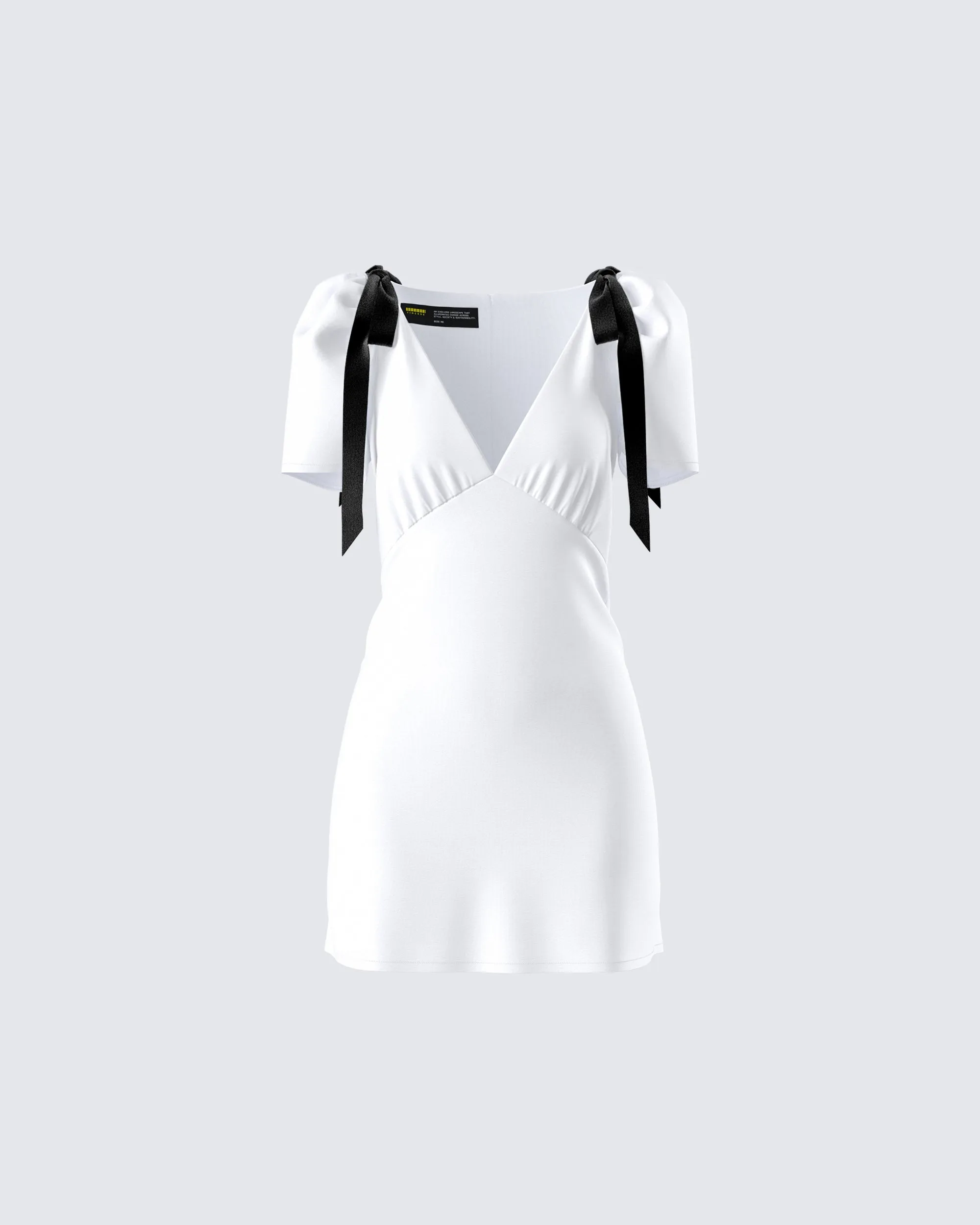 Rupa White Puff Sleeve Mini Dress sold by Finesse