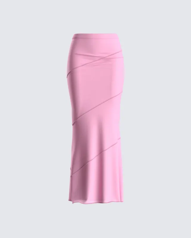 Zoelle Pink Knit Maxi Skirt sold by Finesse