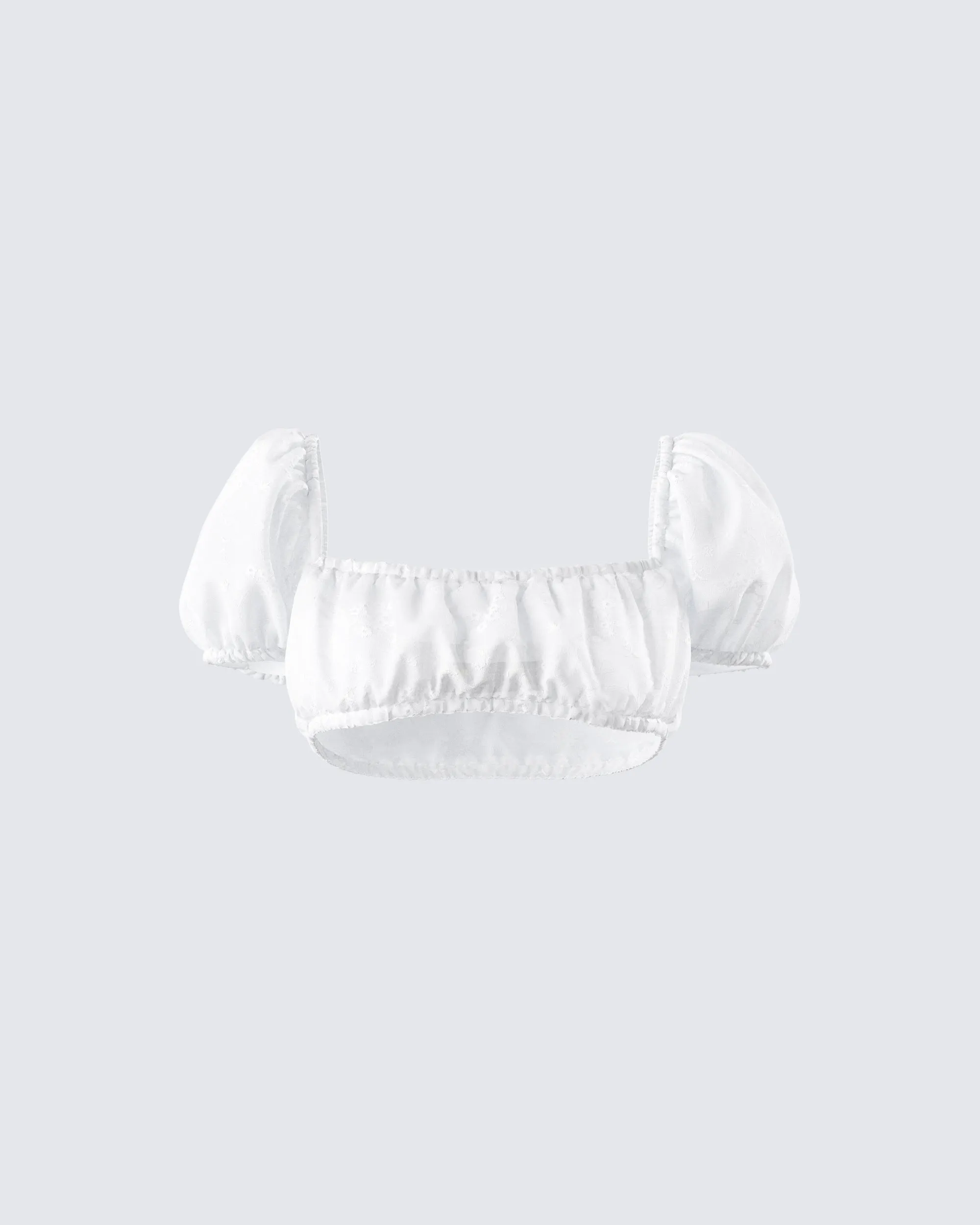 Rue White Cotton Floral Crop Top sold by Finesse