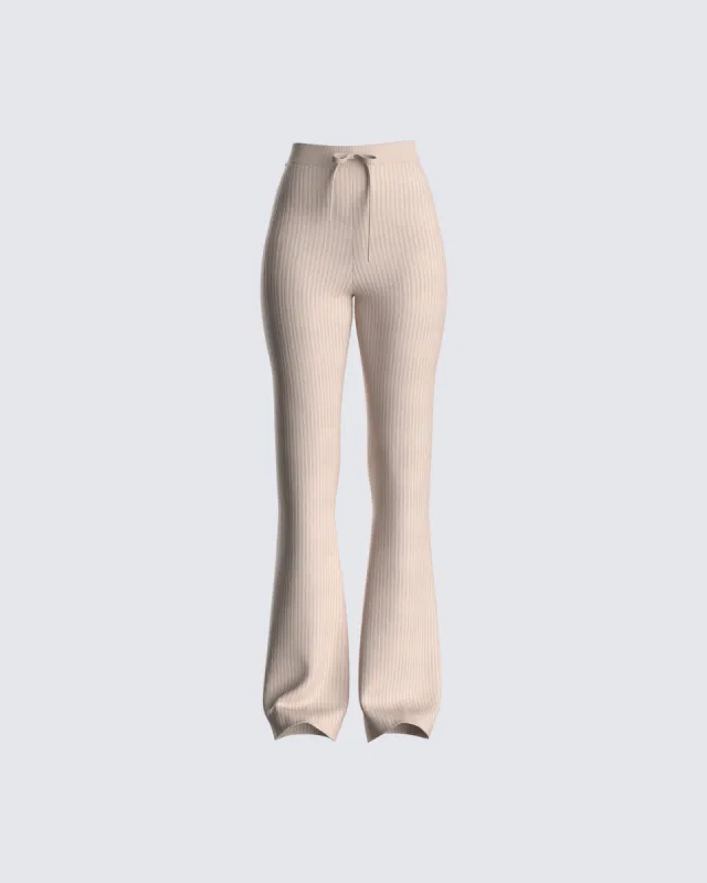 Elsie Taupe Ribbed Pant sold by Finesse