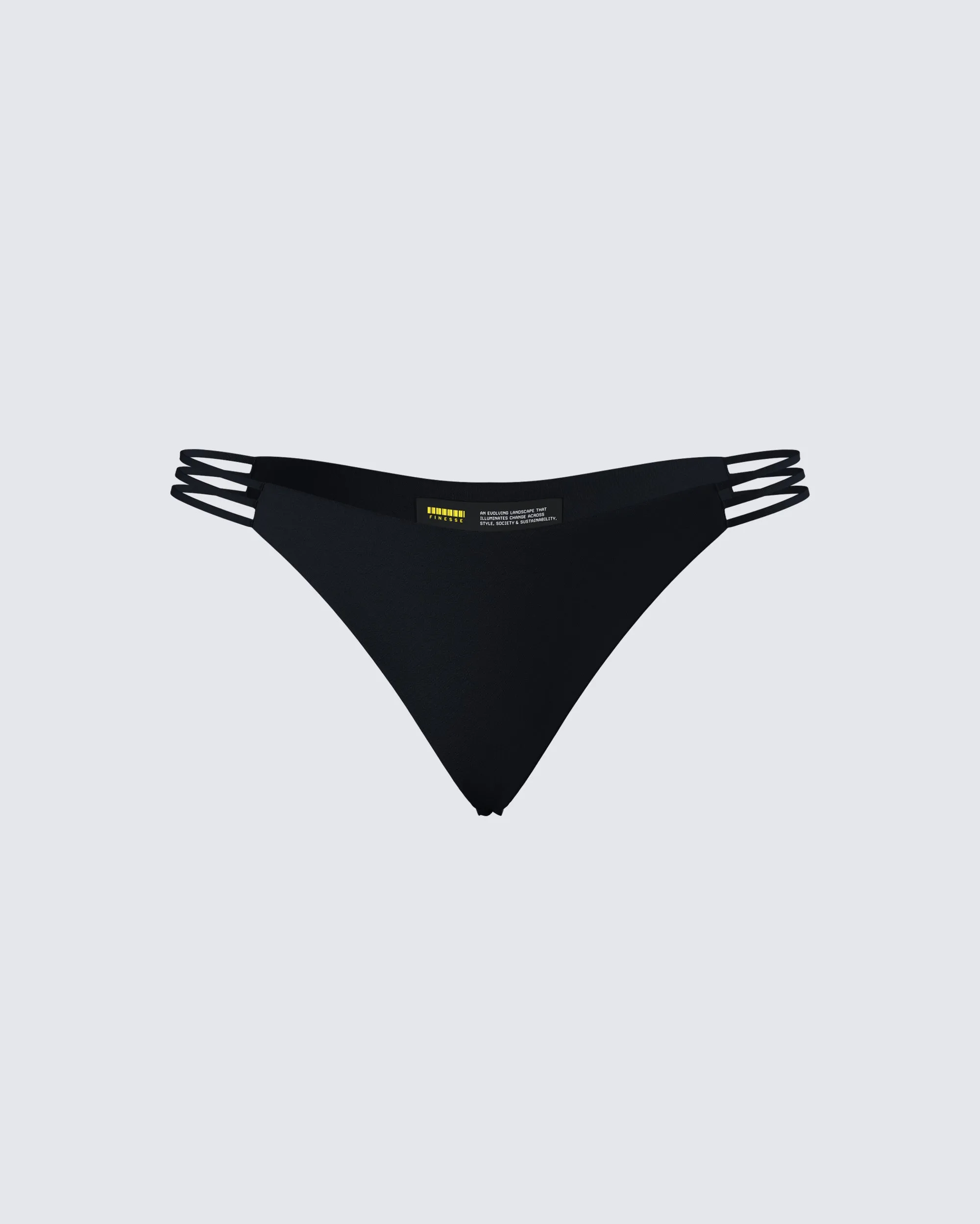 Halsey Black Cheeky Bikini Bottom sold by Finesse