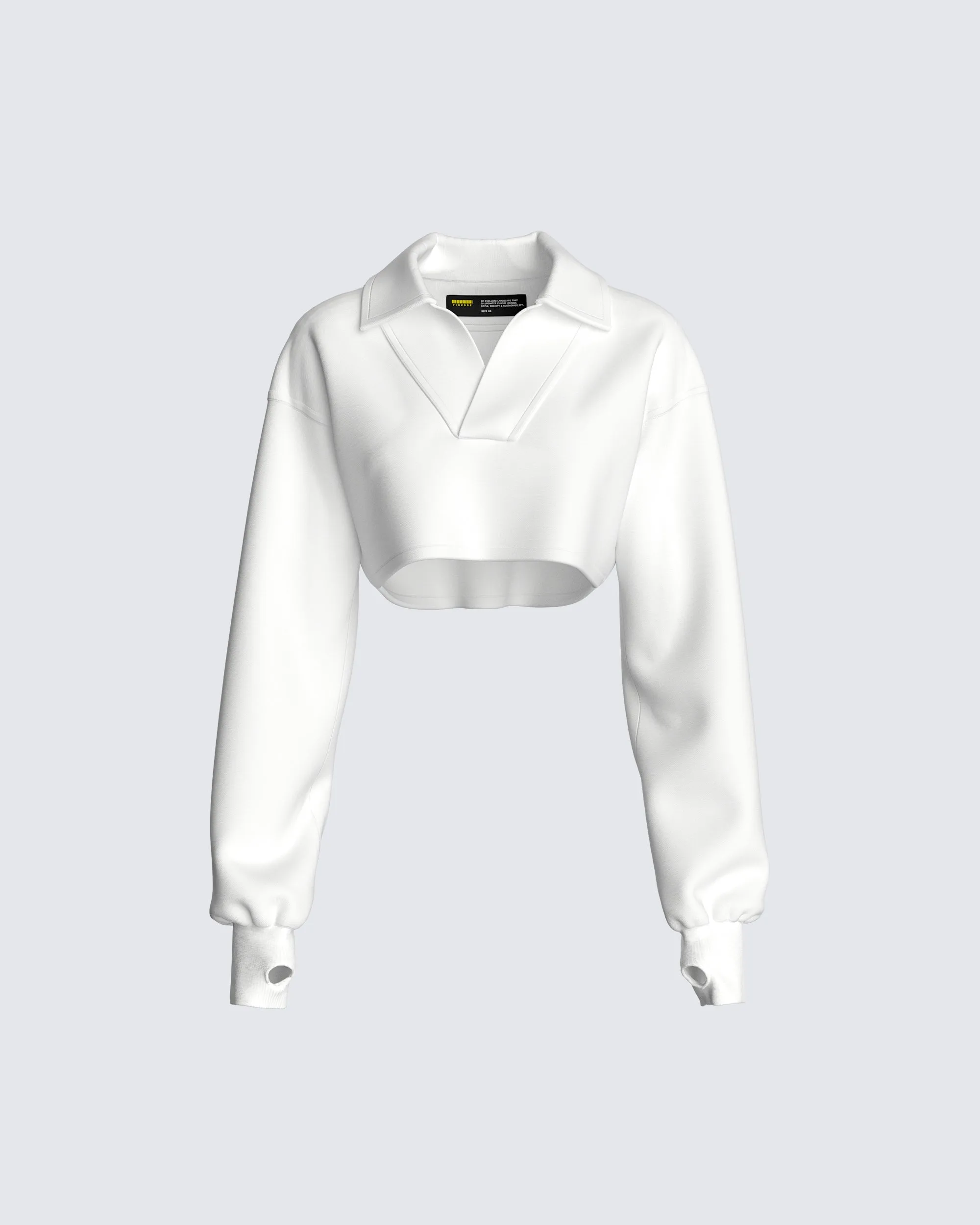 Bella Paradise Cropped Collared Pullover sold by Finesse