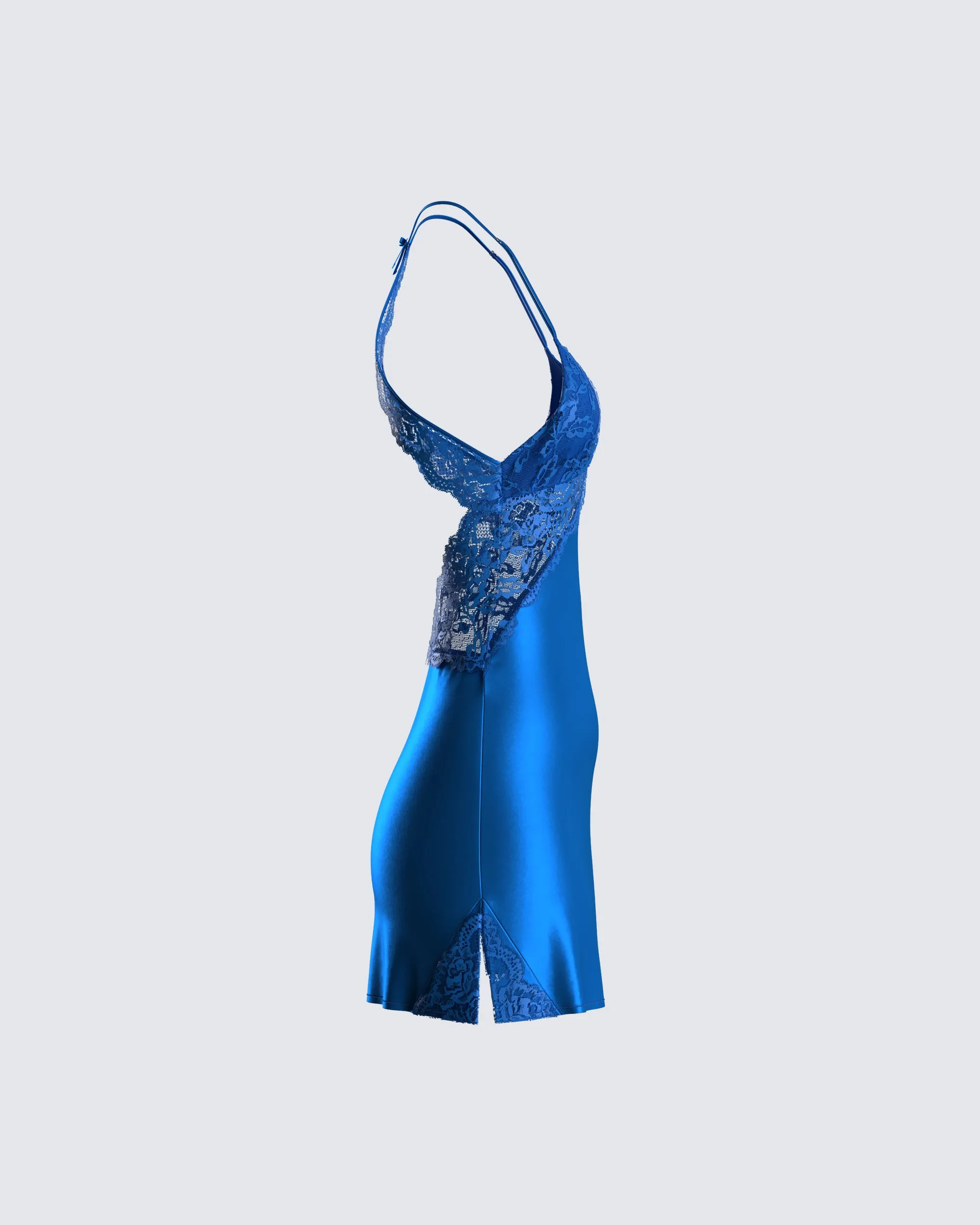 Bernadette Blue Lace Satin Dress sold by Finesse product image thumbnail 2