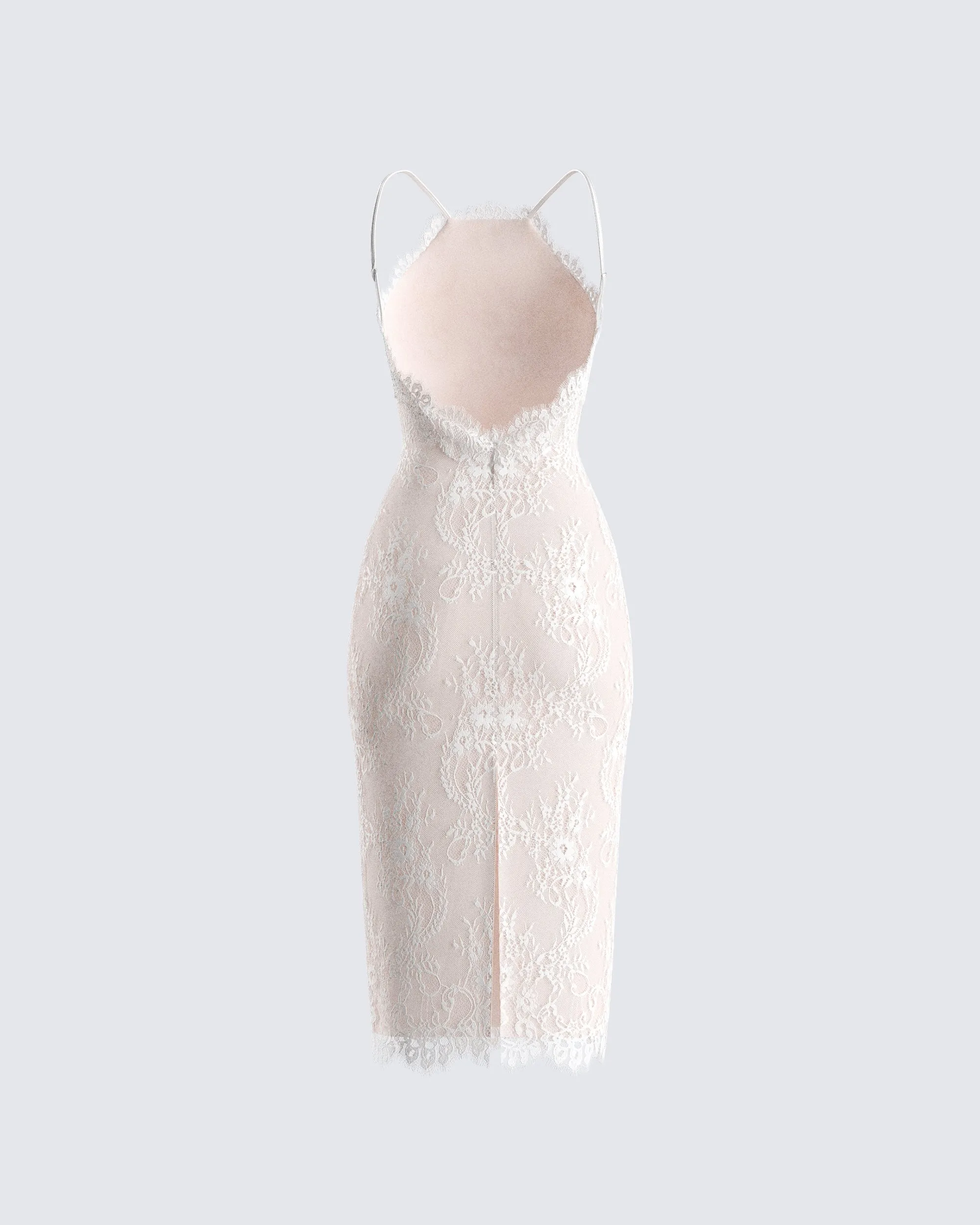 Tyra Ivory Lace Halter Midi Dress sold by Finesse product image thumbnail 3
